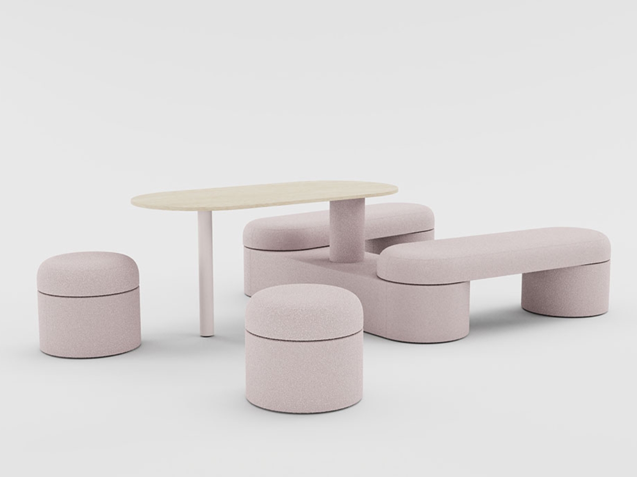 Public Space Furniture，Welfare Furniture，Tate Seat System，Here Now，Modular seat，