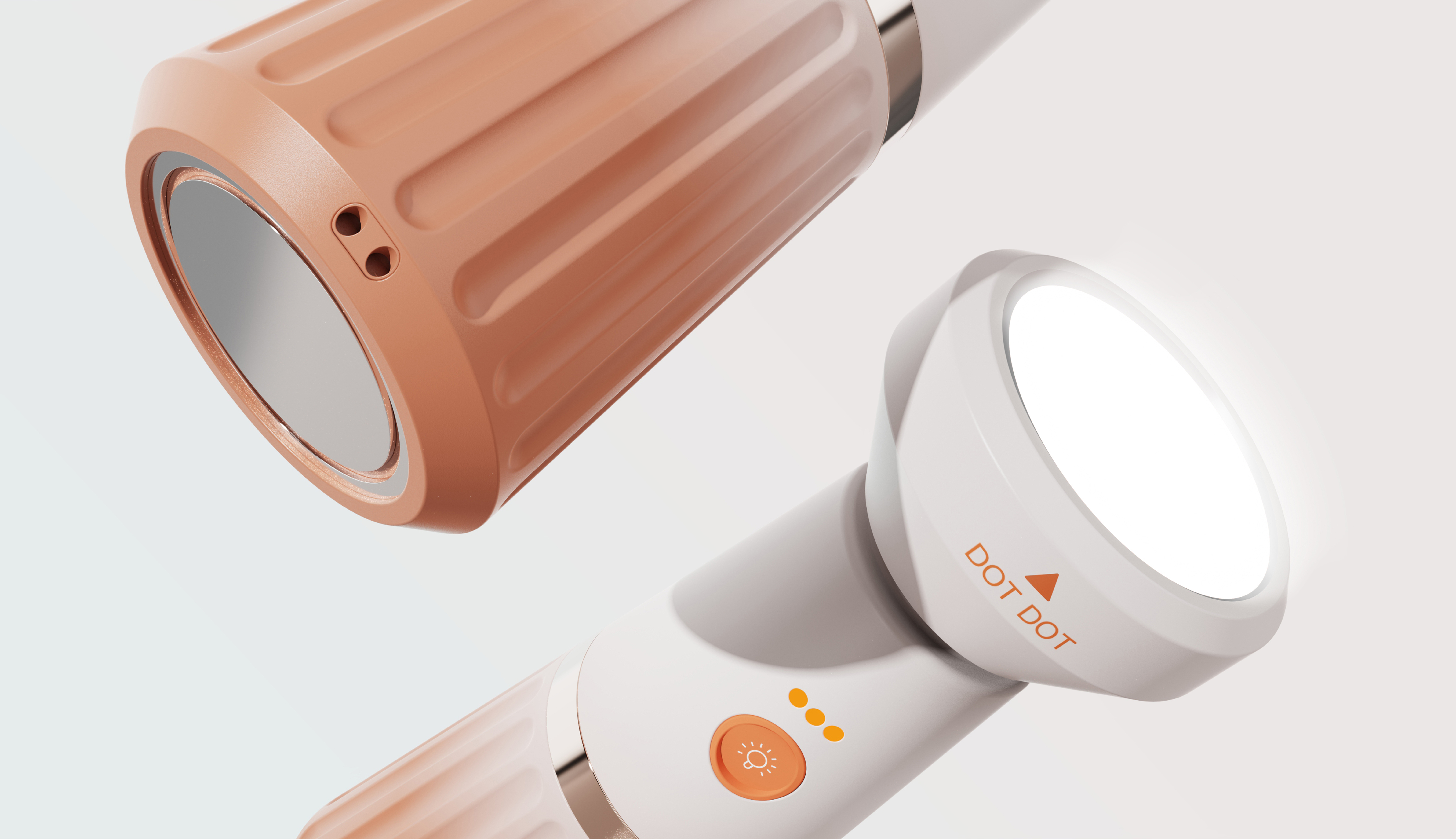 Flashlight，female flashlight，outdoors，