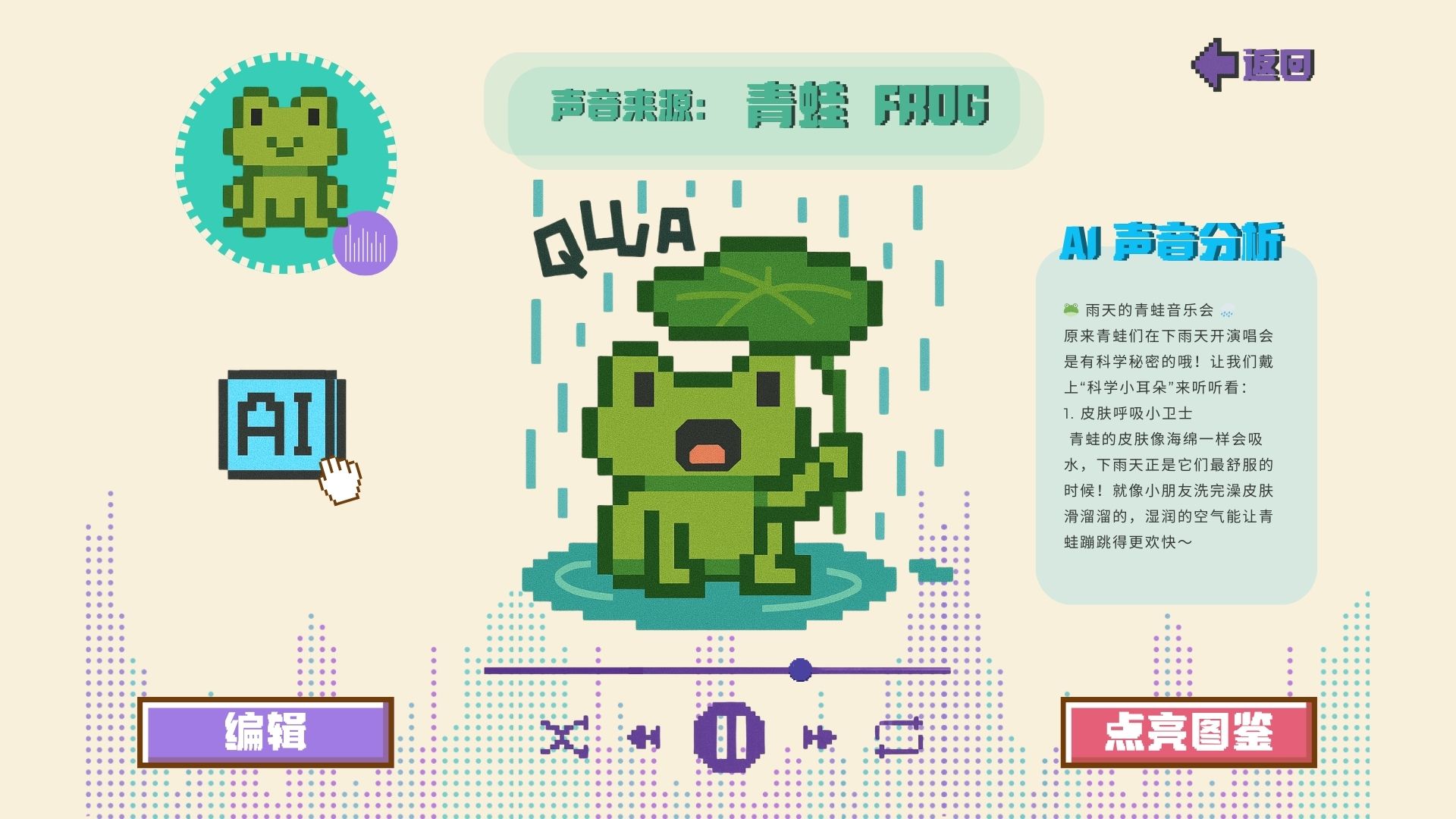 pre-school education，Teaching to play one design，auditory dominant，natural education，Recording Collection and Creation，Teaching assistance for school-age children，Voice recognition，AI intelligence，