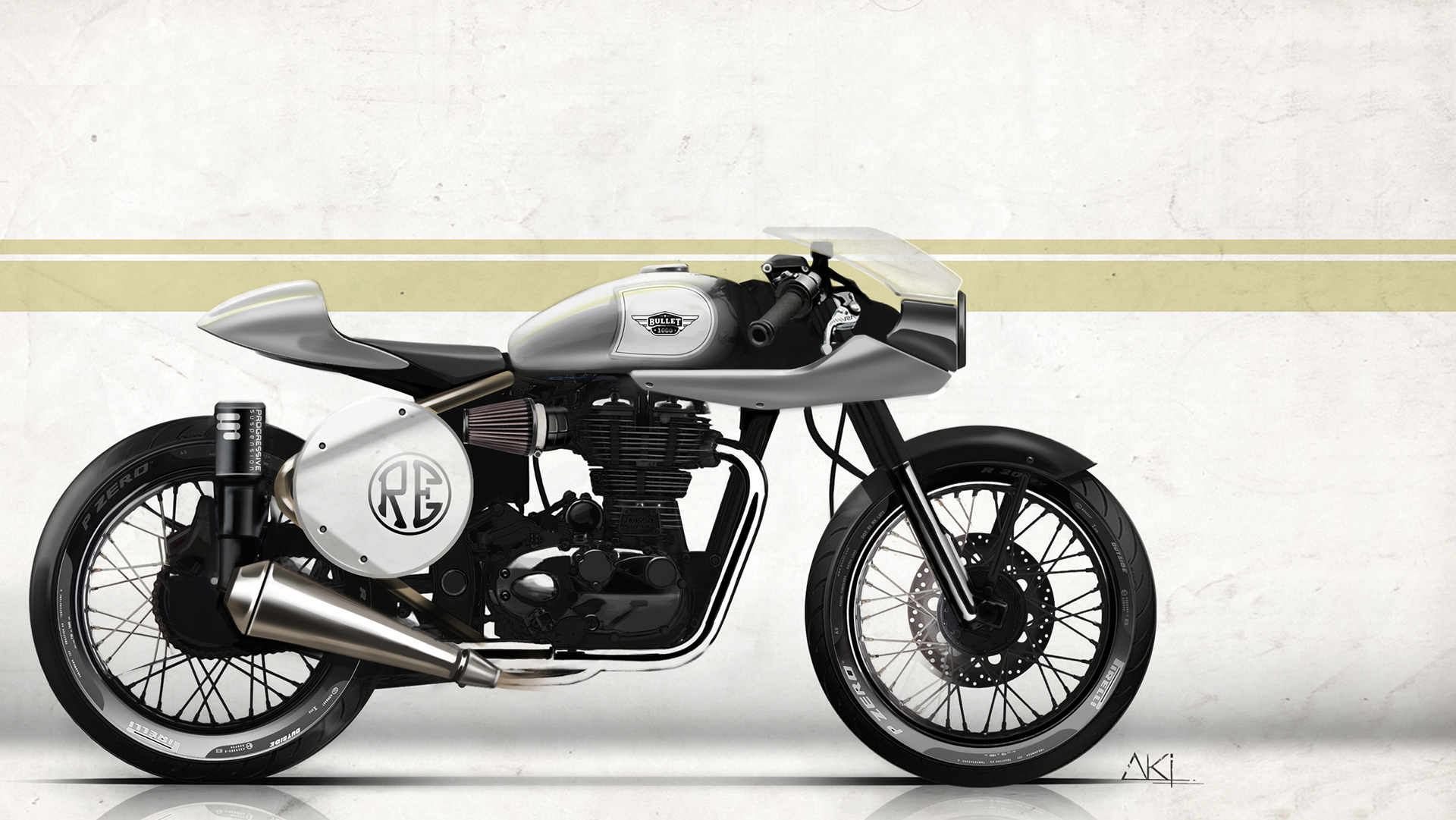 Motorcycle design，Hand drawn，