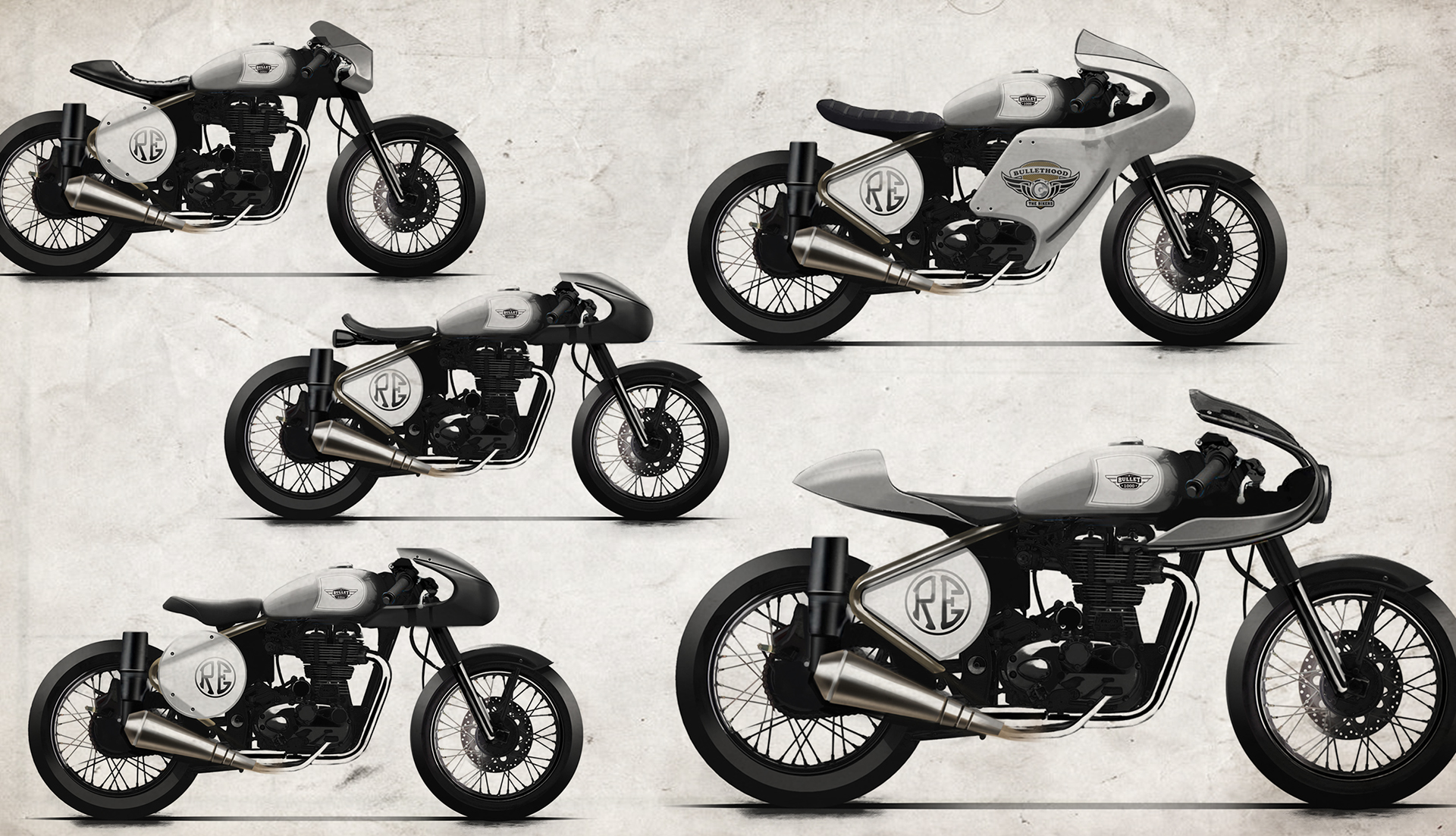 Motorcycle design，Hand drawn，