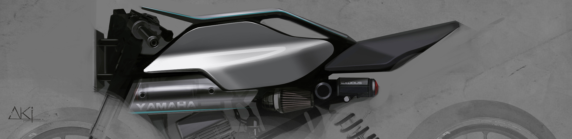 Motorcycle design，Hand drawn，