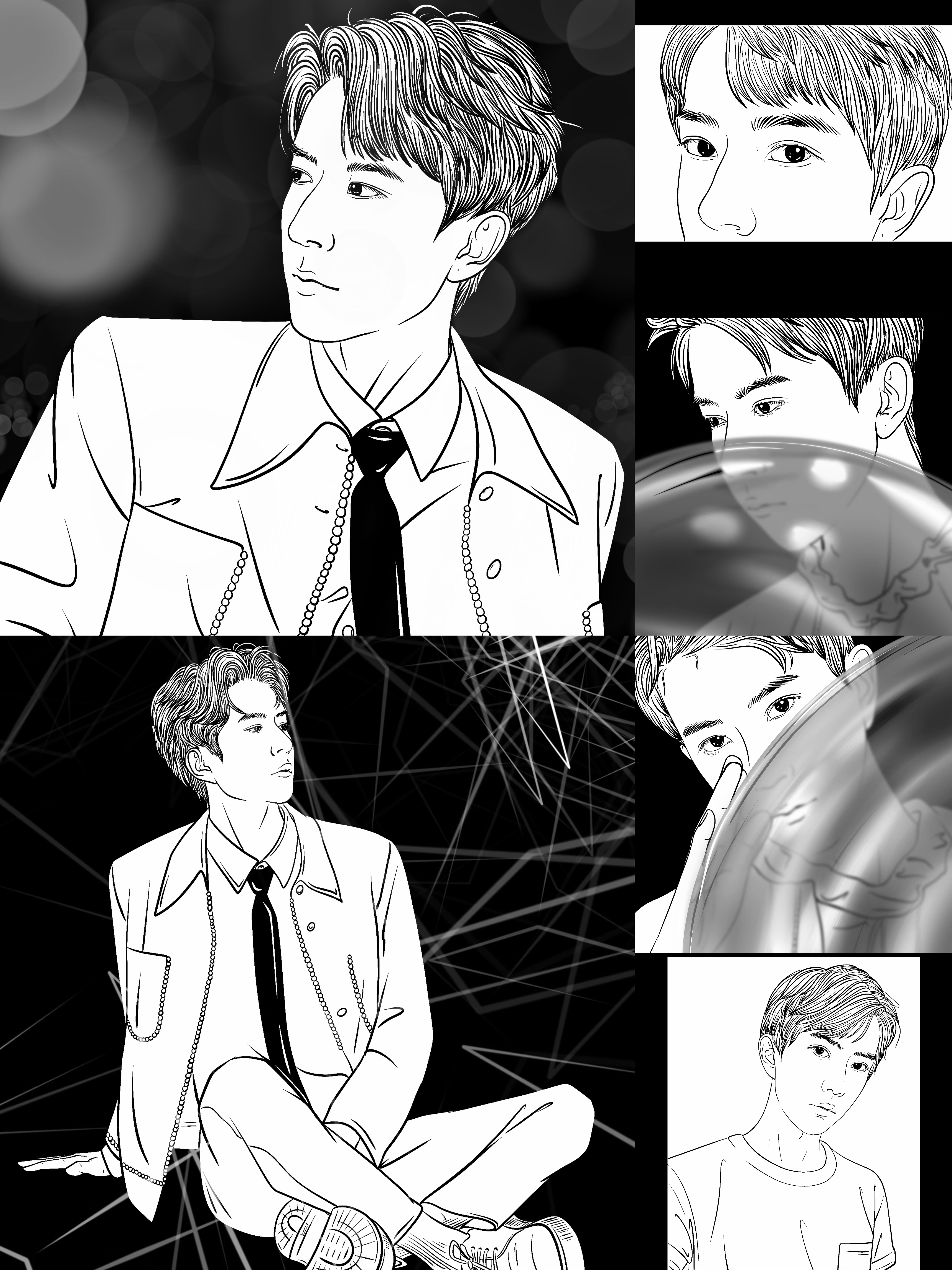 painting，Line drawing，