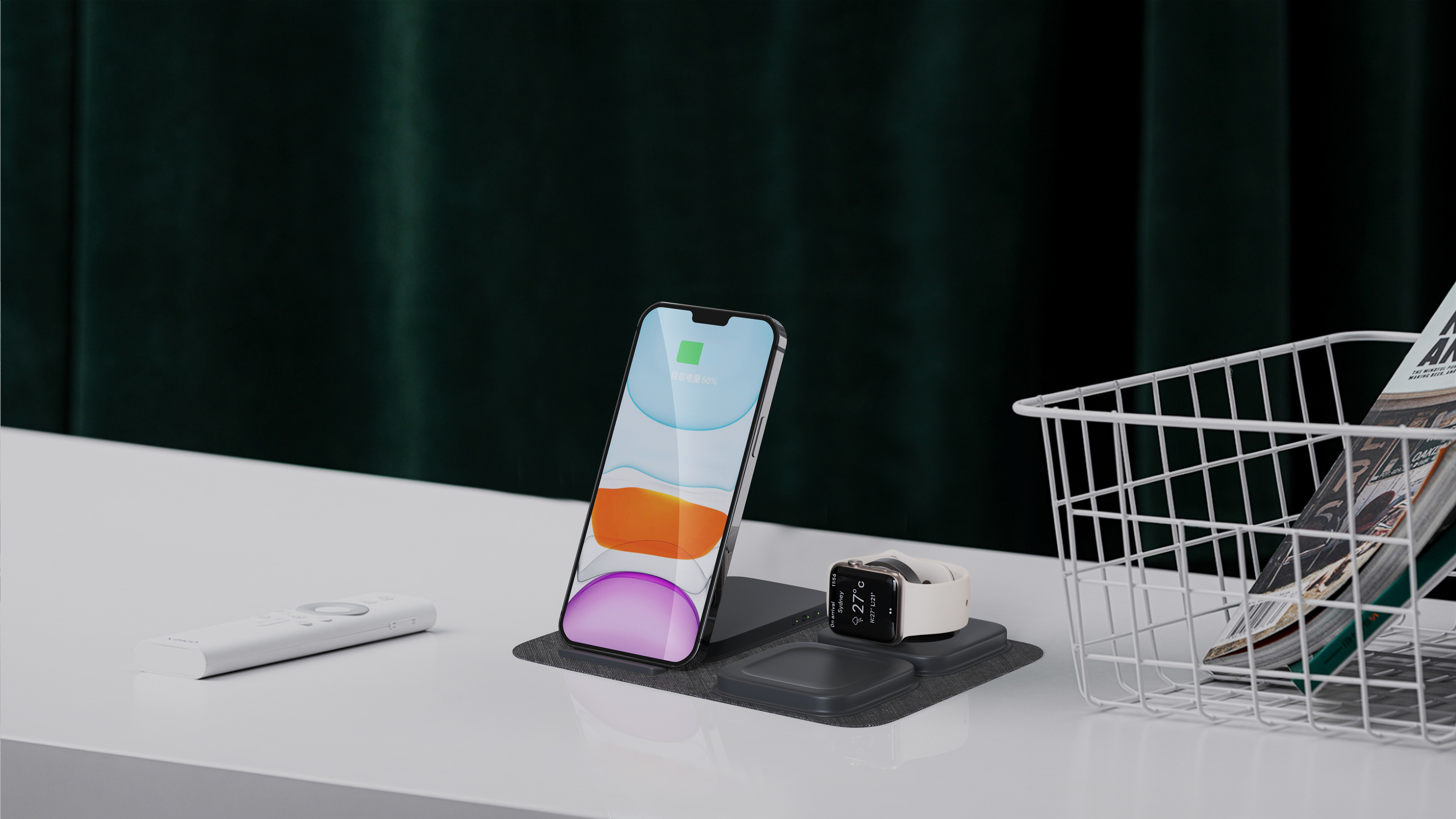 Three in one wireless charging，Wireless charging，product design，