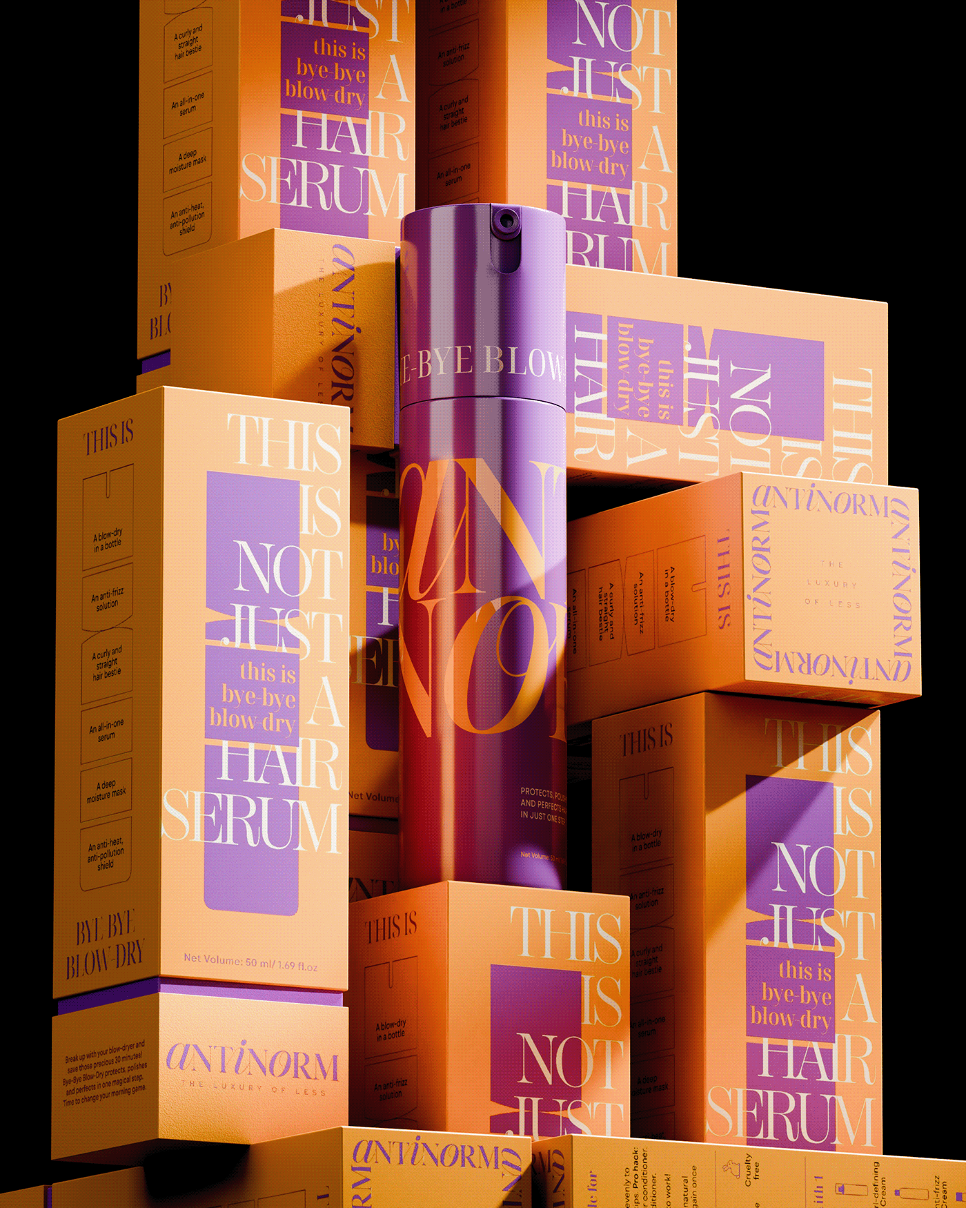 Antinorm，Hairdressing products，Hair Essence，packing design，