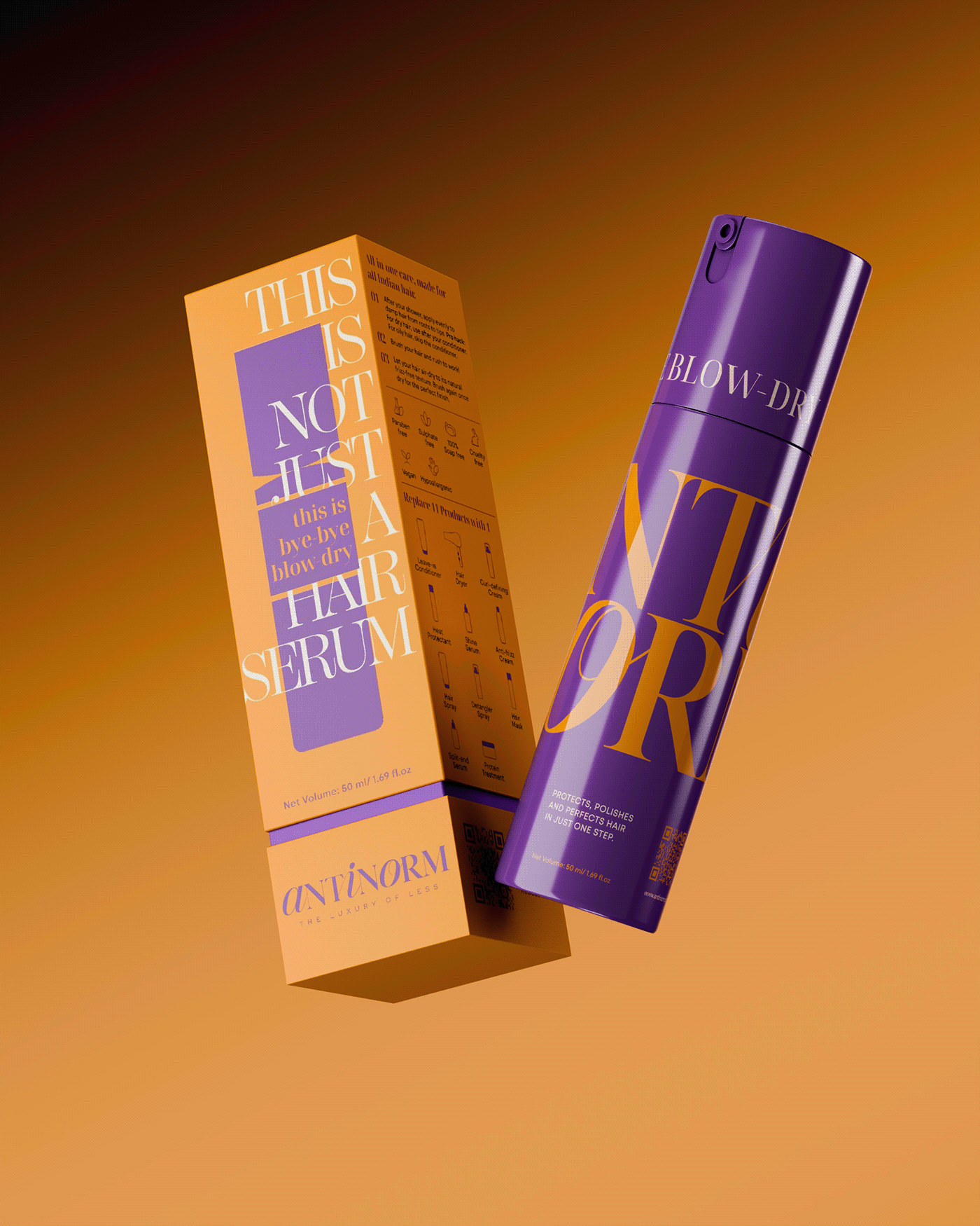 Antinorm，Hairdressing products，Hair Essence，packing design，