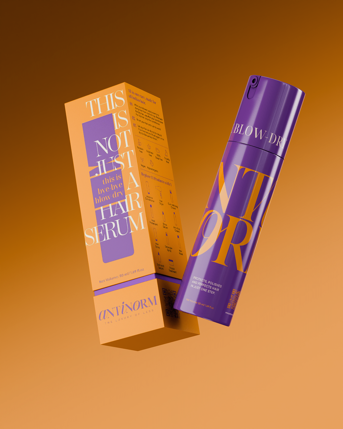 Antinorm，Hairdressing products，Hair Essence，packing design，