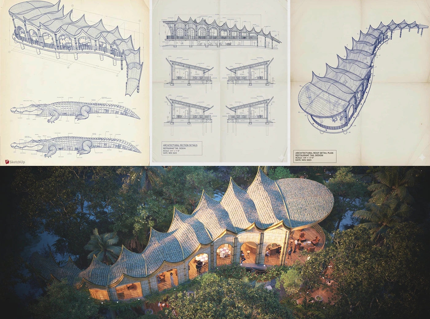 Architecture，restaurant，environmental design，originality，