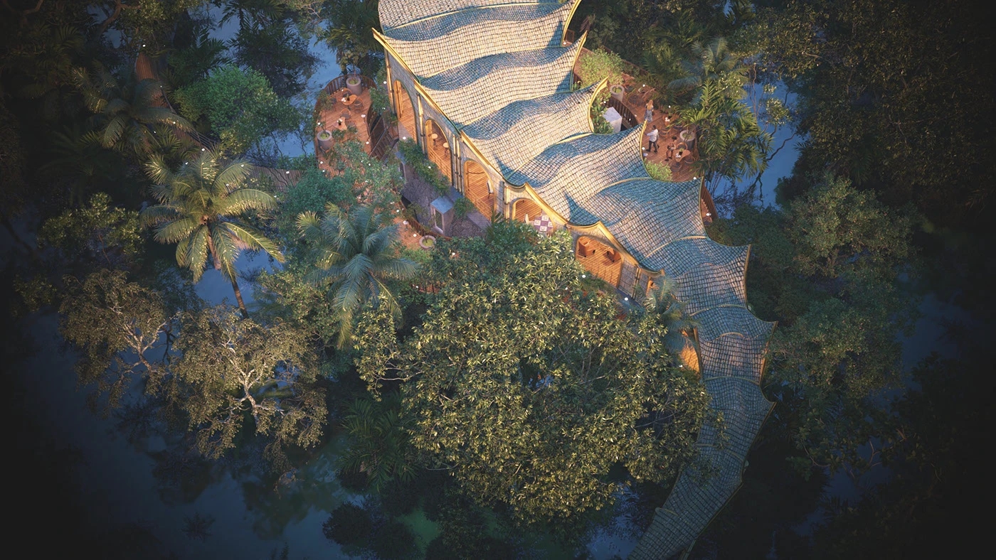 Architecture，restaurant，environmental design，originality，