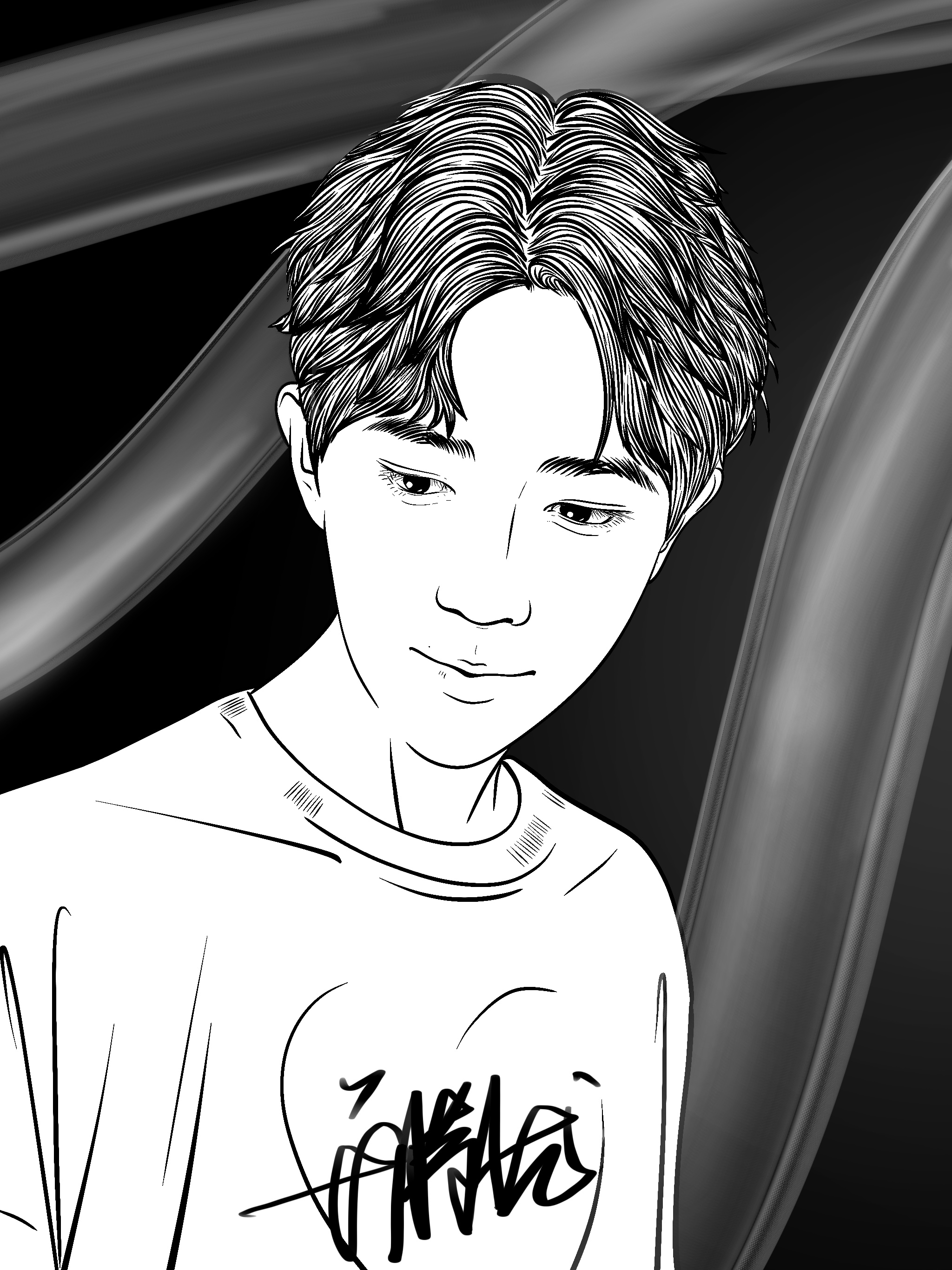 painting，Line drawing，character，