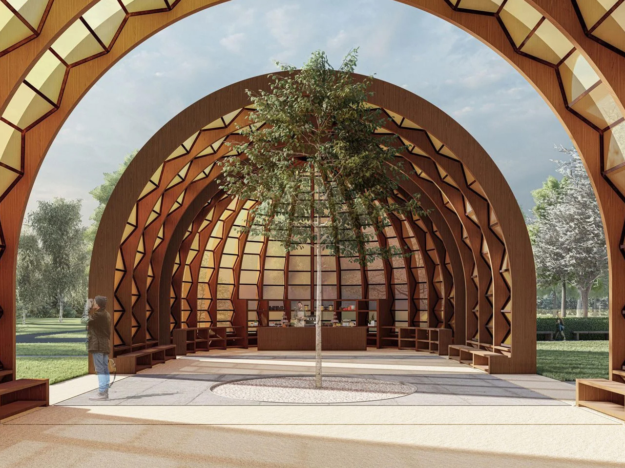 Serpentine Pavilion，Bangladesh，Sustainable bamboo structure，Kensington Gardens，