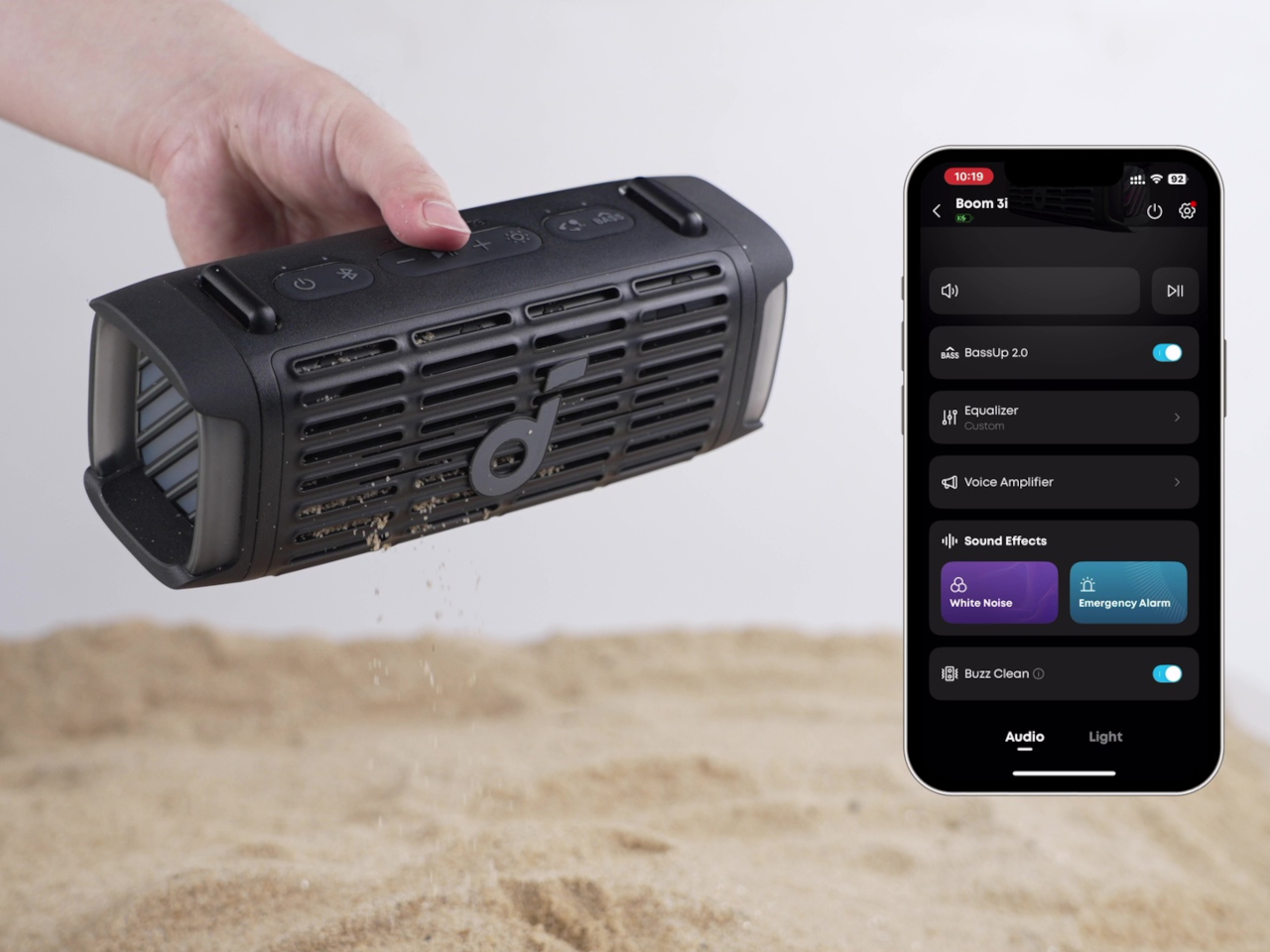 Anker.，Soundcore Boom 3i，Waterproof speaker，Floating Design，Dust and sand prevention，