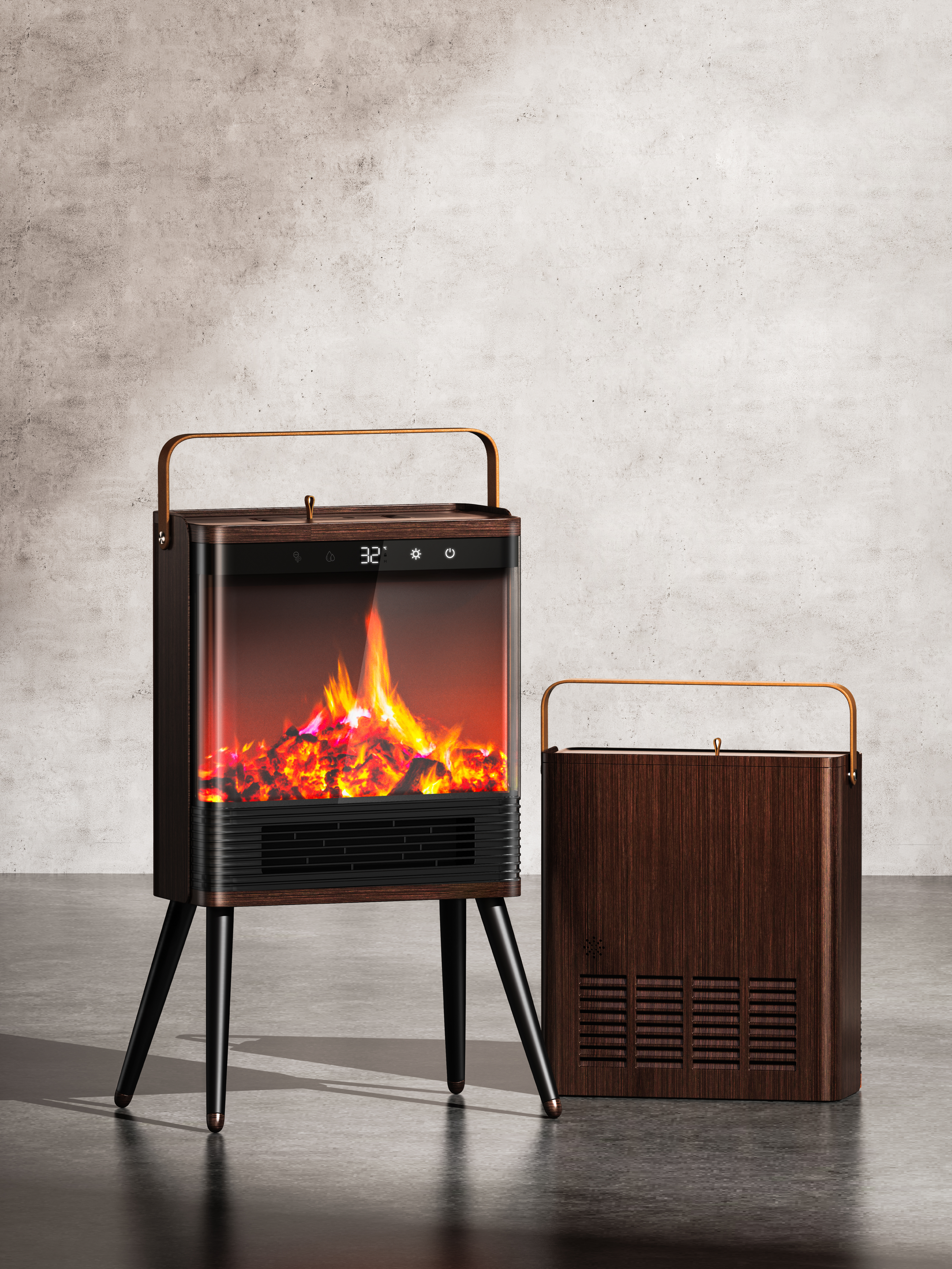 Fireplace Heater，Home appliance design，Humidifying Heater，product design，