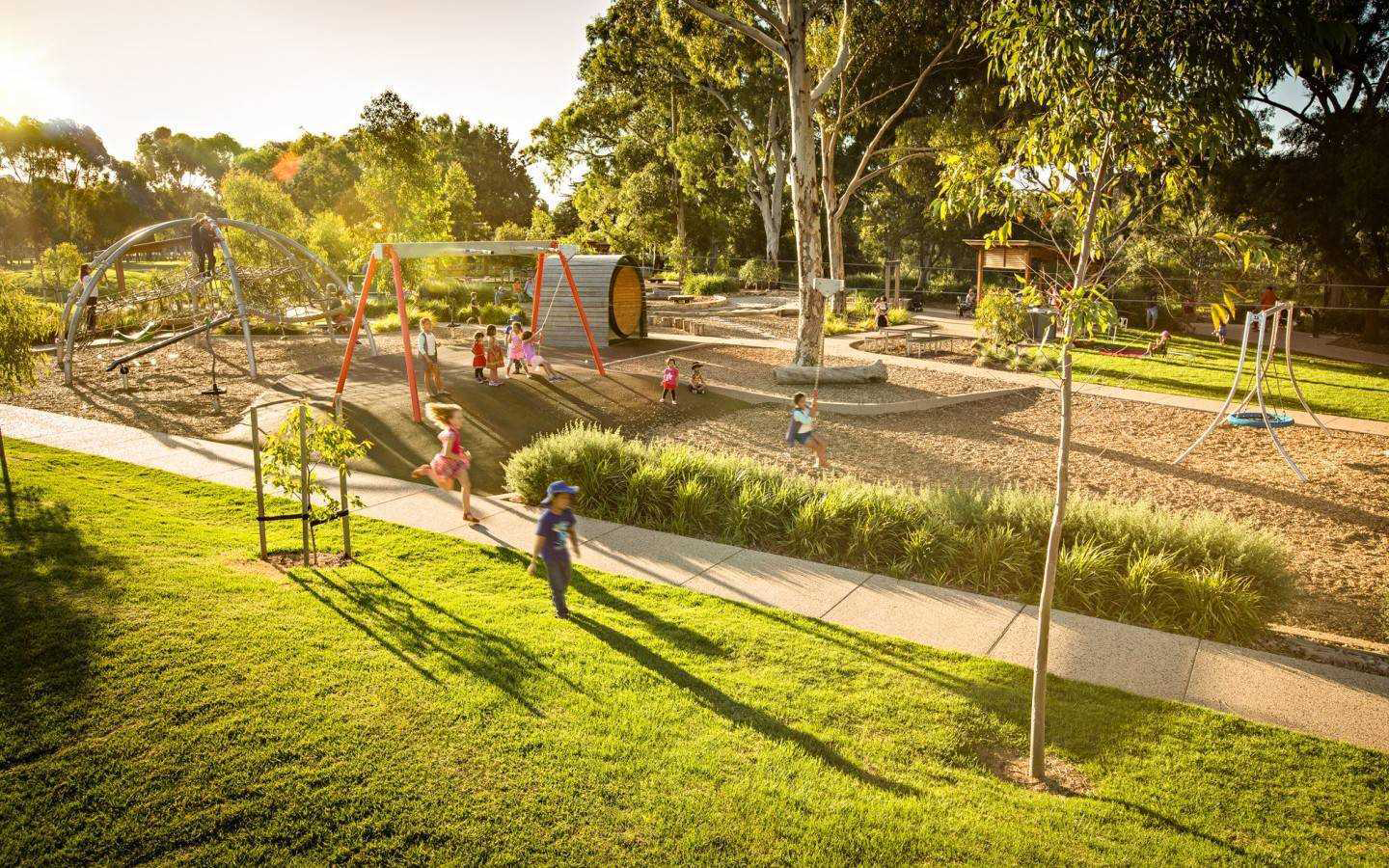 Amusement park design，environmental design，children，parent-child interaction ，outdoor，Play with water，sandy beach，forest，children，hexagon，