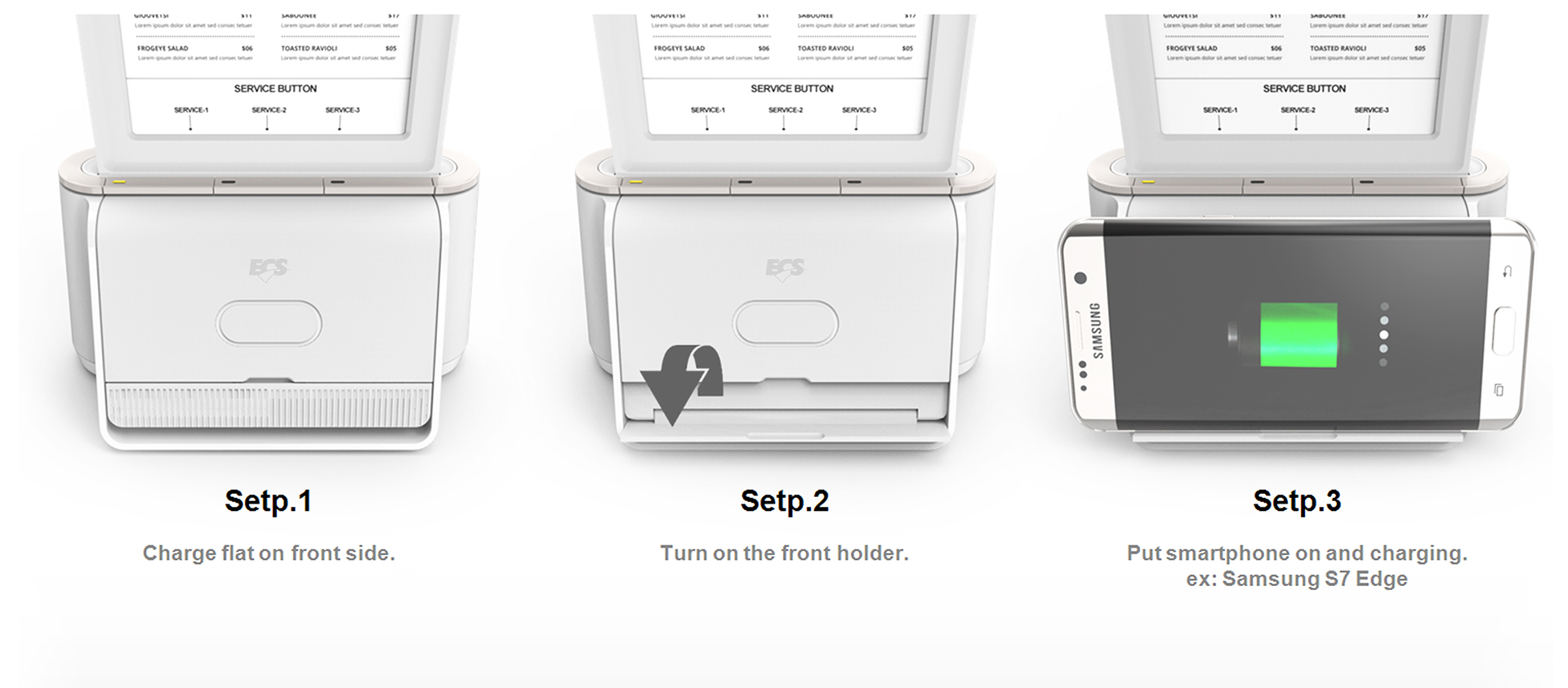 ePaper Menu Pad，white，Smart menu，