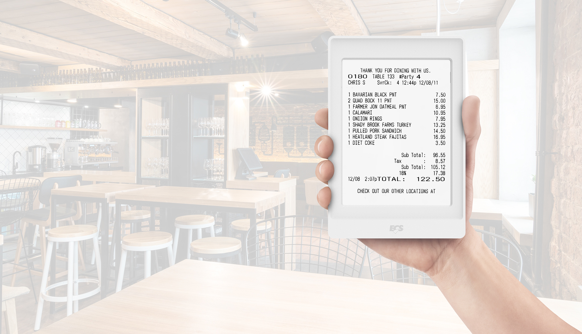 ePaper Menu Pad，white，Smart menu，