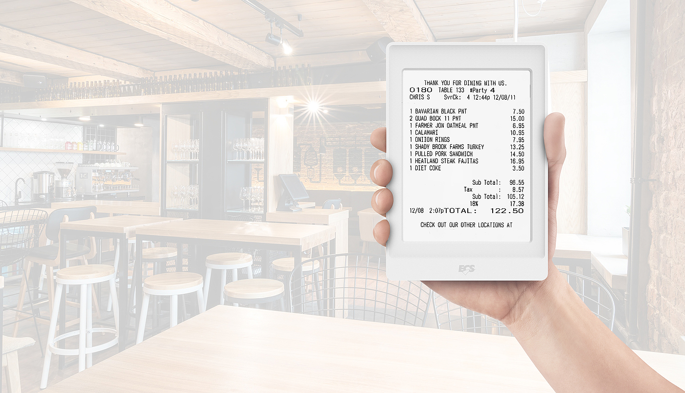 ePaper Menu Pad，white，Smart menu，