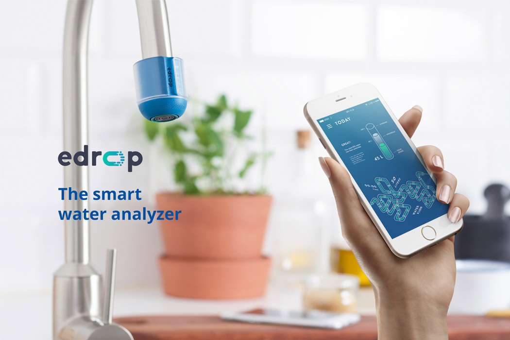 eDrop，Intelligent water monitoring device，blue，