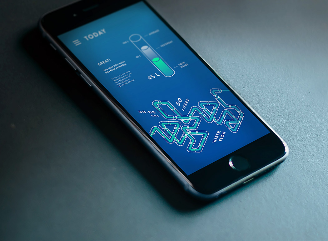 eDrop，Intelligent water monitoring device，blue，