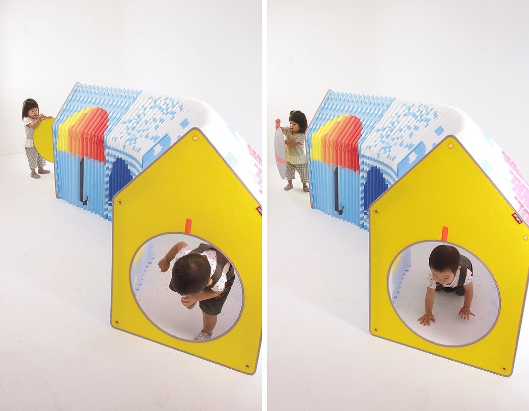 Foldable toy house，product design，fold，