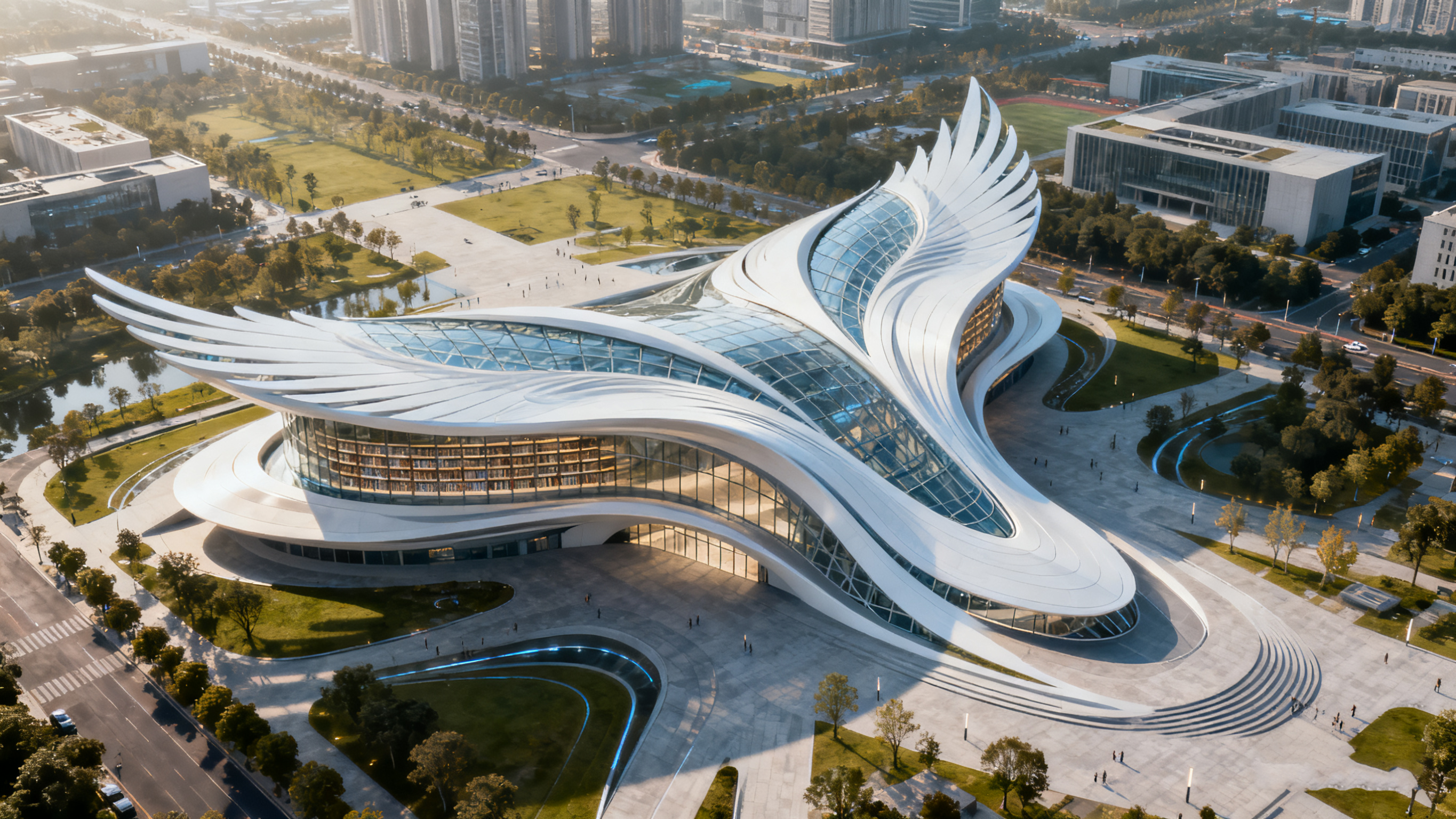 Architectural Design of Oriental Phoenix Library，