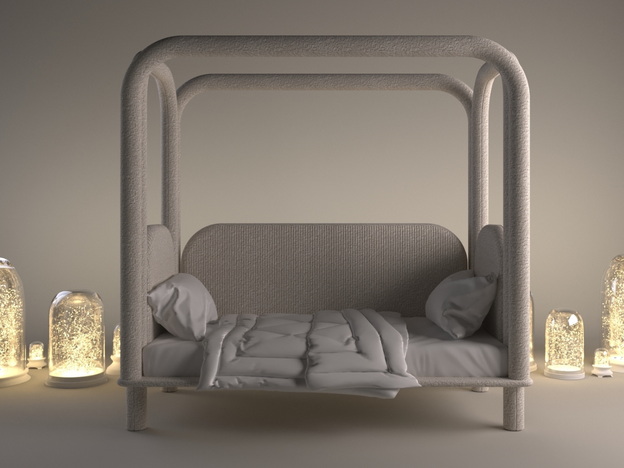 Lamb cashmere，Non-angular design，Modern Childhood，modularization，Bed，