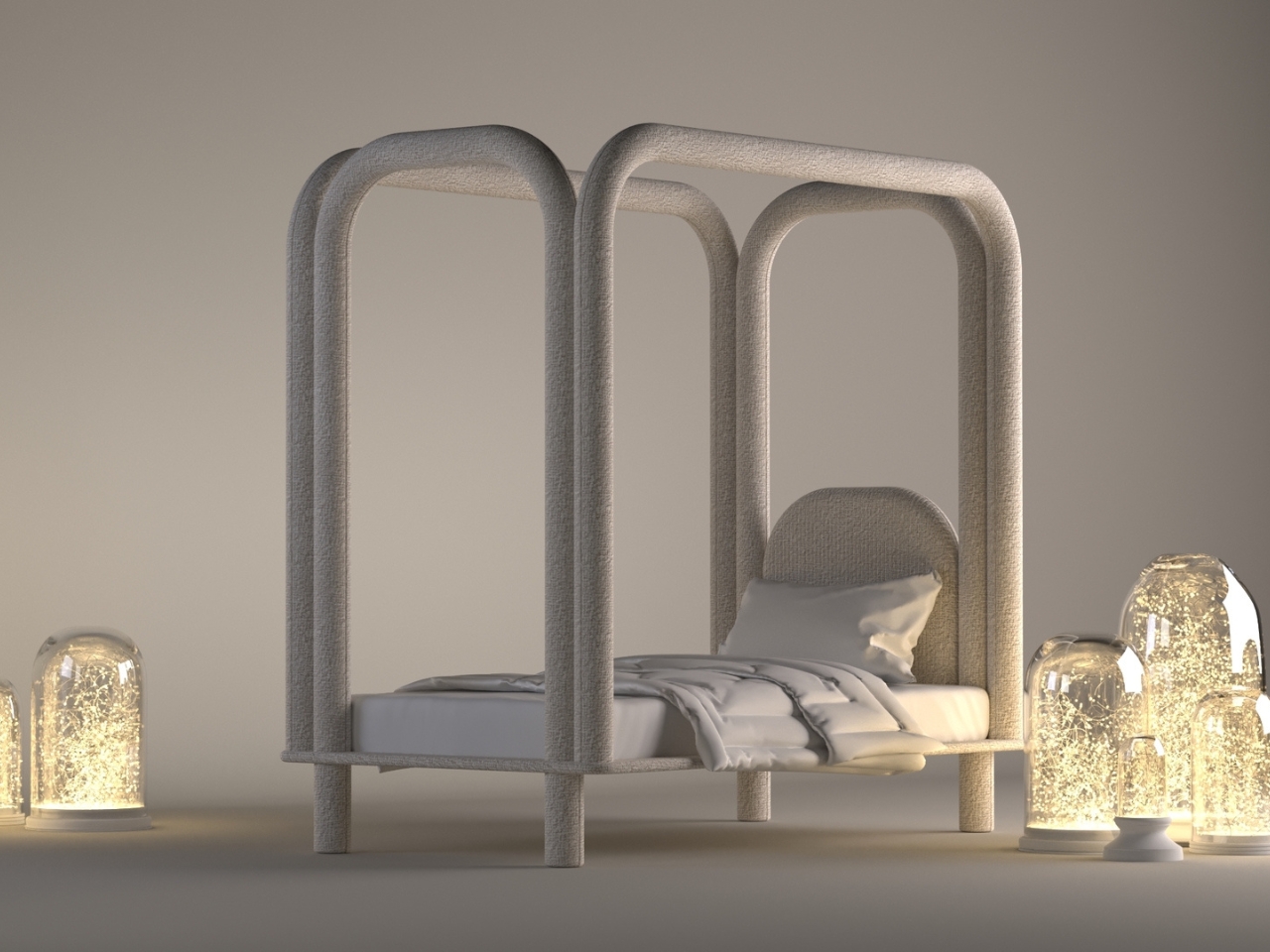 Lamb cashmere，Non-angular design，Modern Childhood，modularization，Bed，