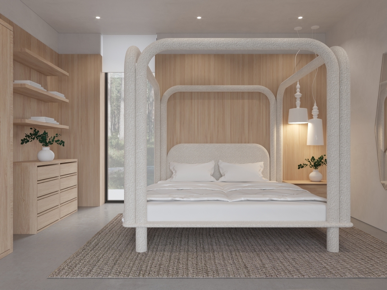 Lamb cashmere，Non-angular design，Modern Childhood，modularization，Bed，