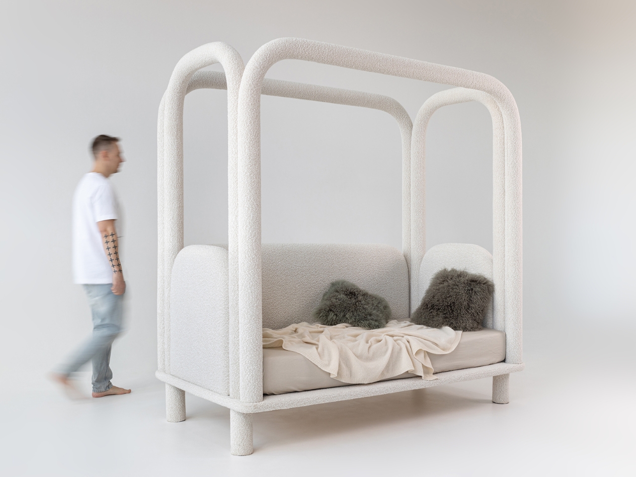 Lamb cashmere，Non-angular design，Modern Childhood，modularization，Bed，