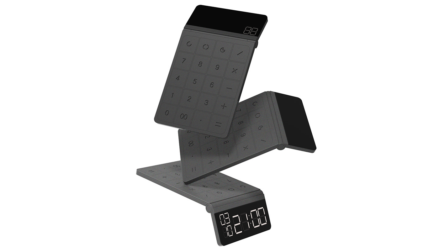 black，desktop，to work in an office，Clock，Calculator，