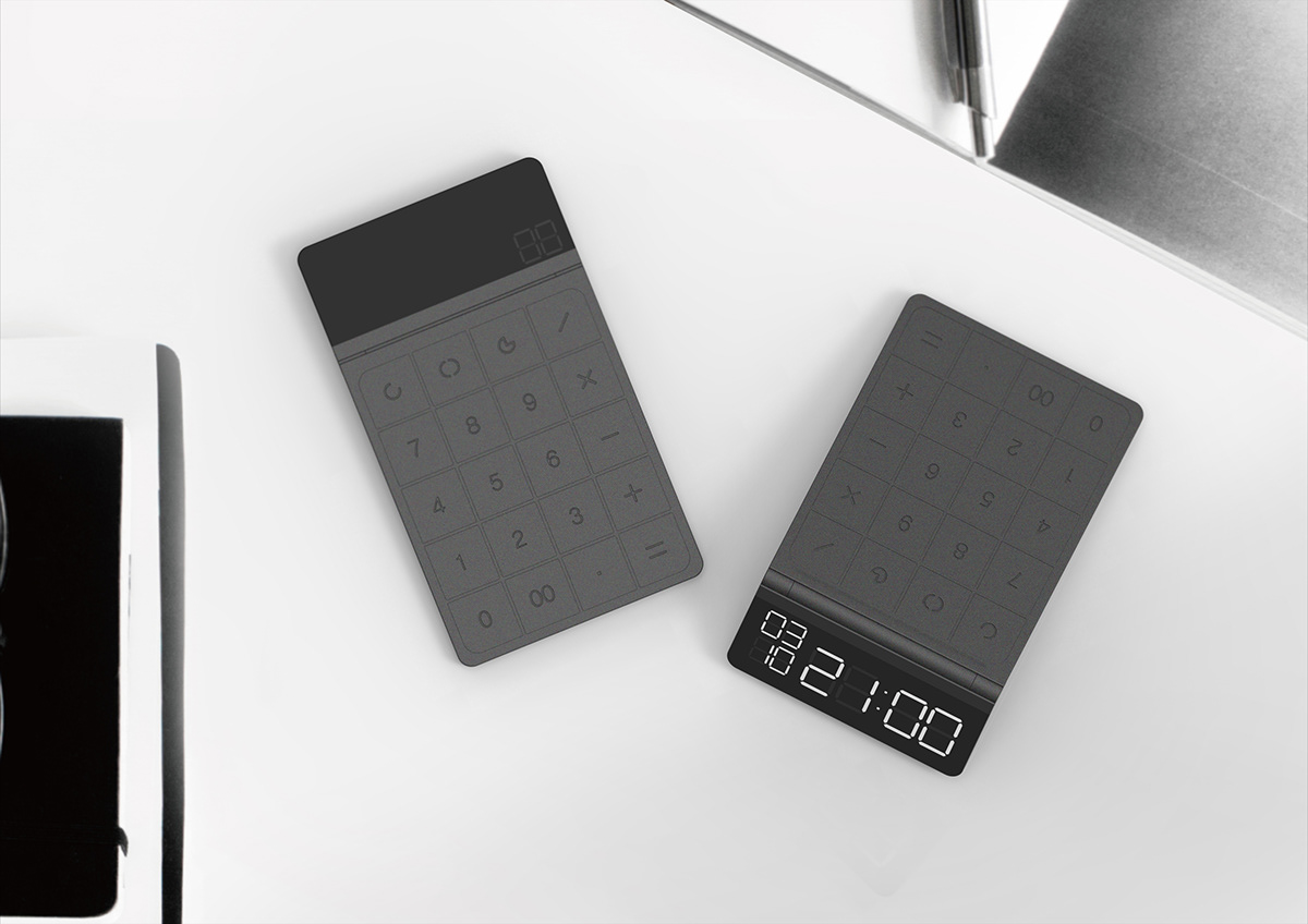 black，desktop，to work in an office，Clock，Calculator，