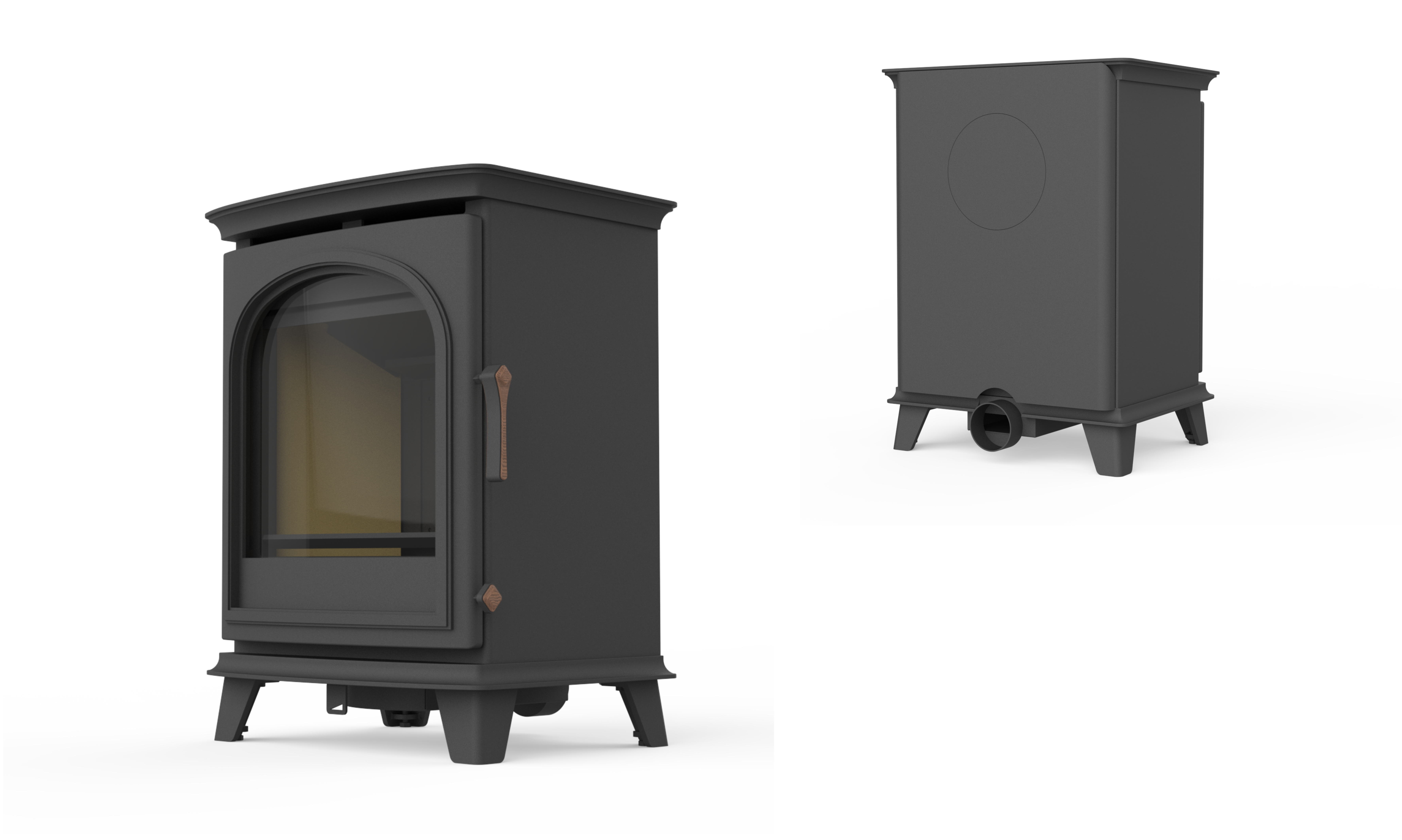 industrial design，Creative design，Burning wood real fire，sheet metal cast iron，Functional Architecture，Production Installation，fireplace，