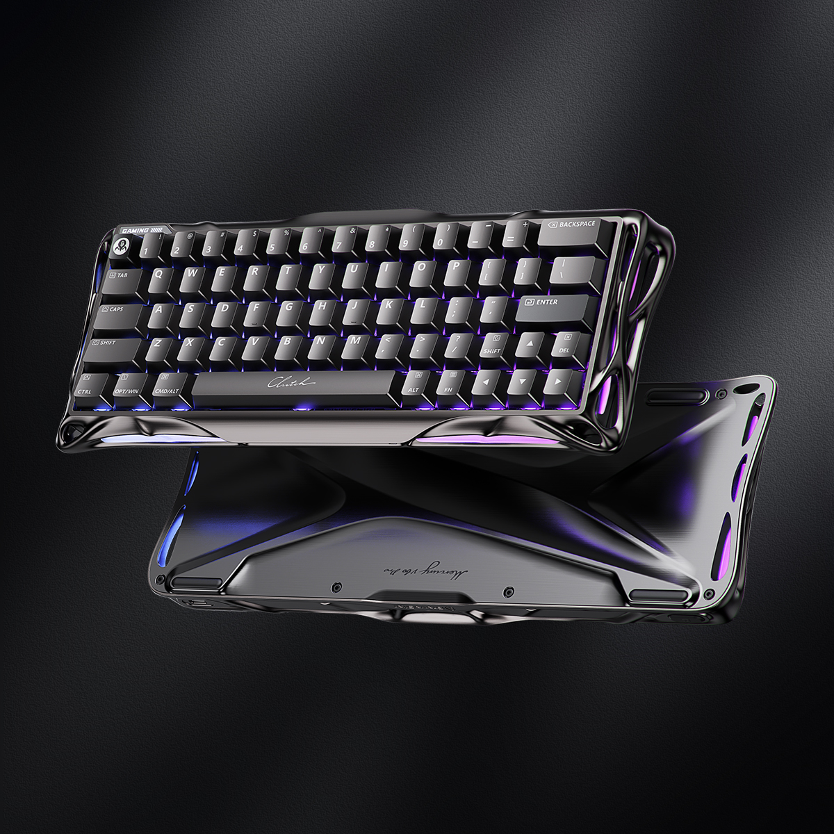 Gaming keyboard，industrial design，Mecha Tide Play，Game peripherals，Skeleton Design，