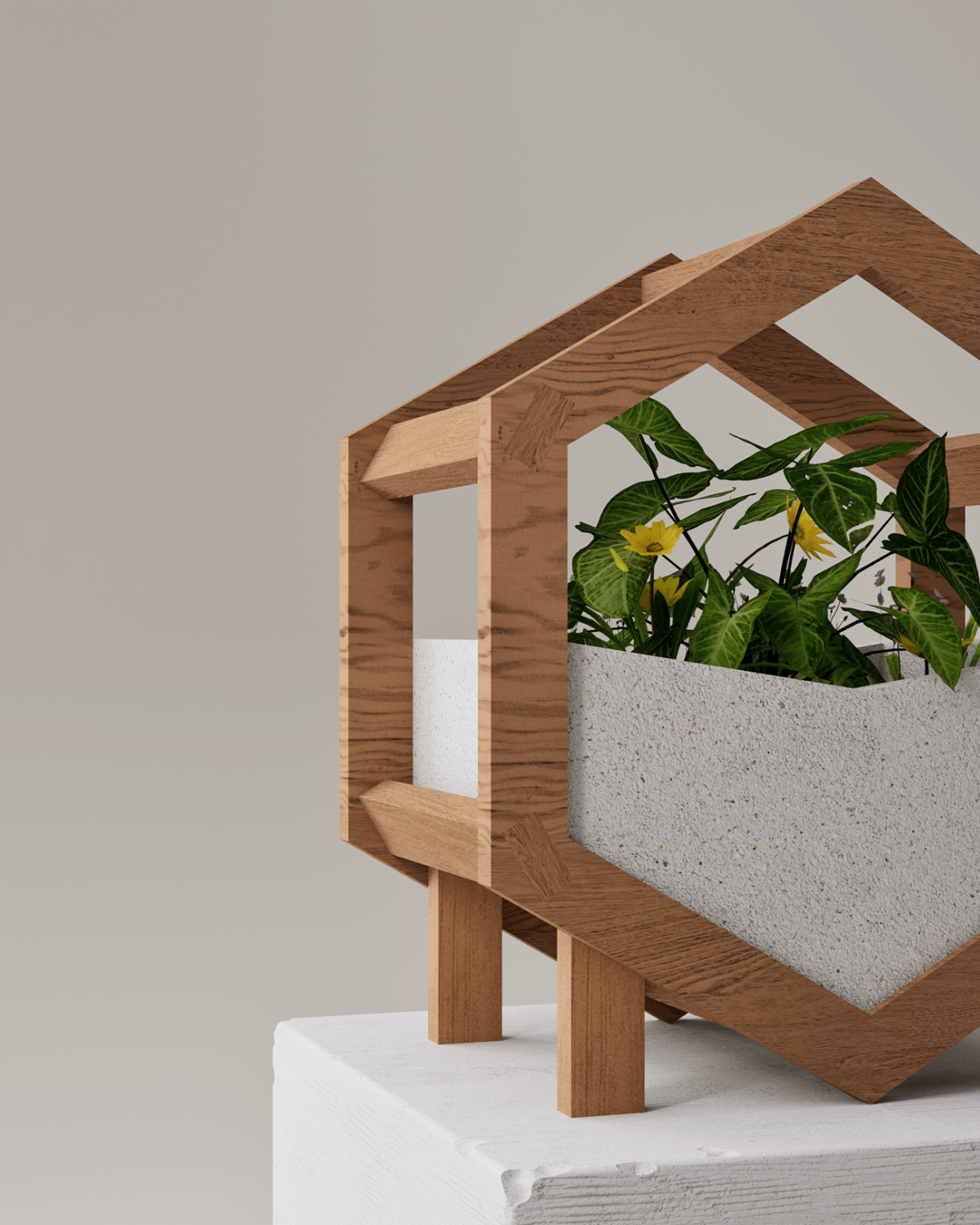 shelter，Sculptural flowerpot，conceptual design，Housewear & Furnishings，
