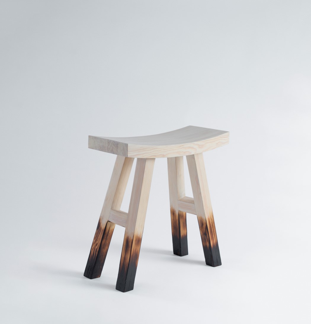 Alexander Cantu，wooden ，stool，Burnt Stool，