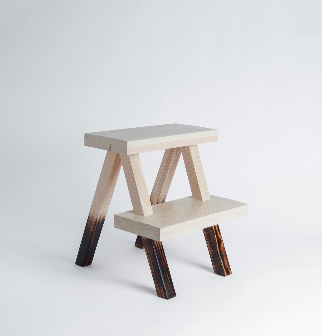 Alexander Cantu，wooden ，stool，Burnt Stool，