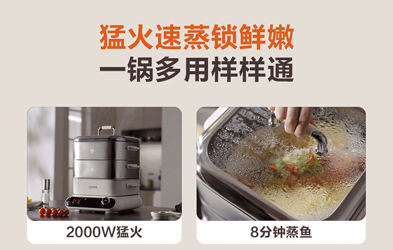 Electric steamer，Kitchen appliances，Multifunctional electric steamer，Home Appliances，