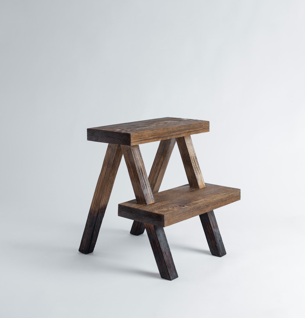 Alexander Cantu，wooden ，stool，Burnt Stool，