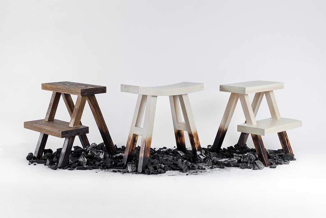 Alejandro Cantú，木制，凳子，Burnt Stool，