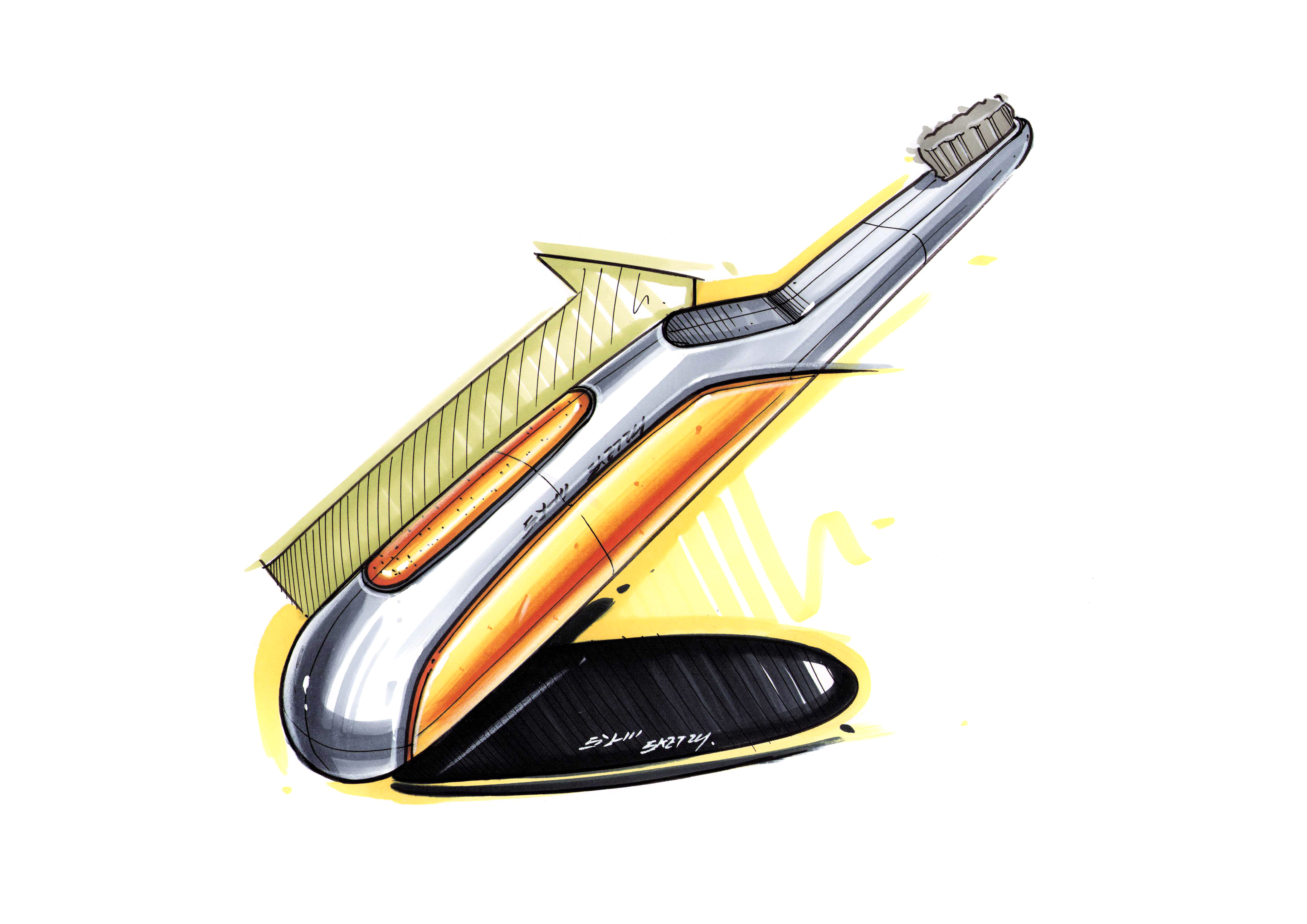 Marker hand drawn，Hand drawn industrial design，Hand drawn product design，industrial design，product design，marker pen painting，