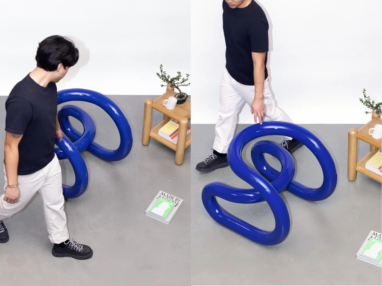 Single line seat，Sculpture furniture，minimalist loop，A stroke，