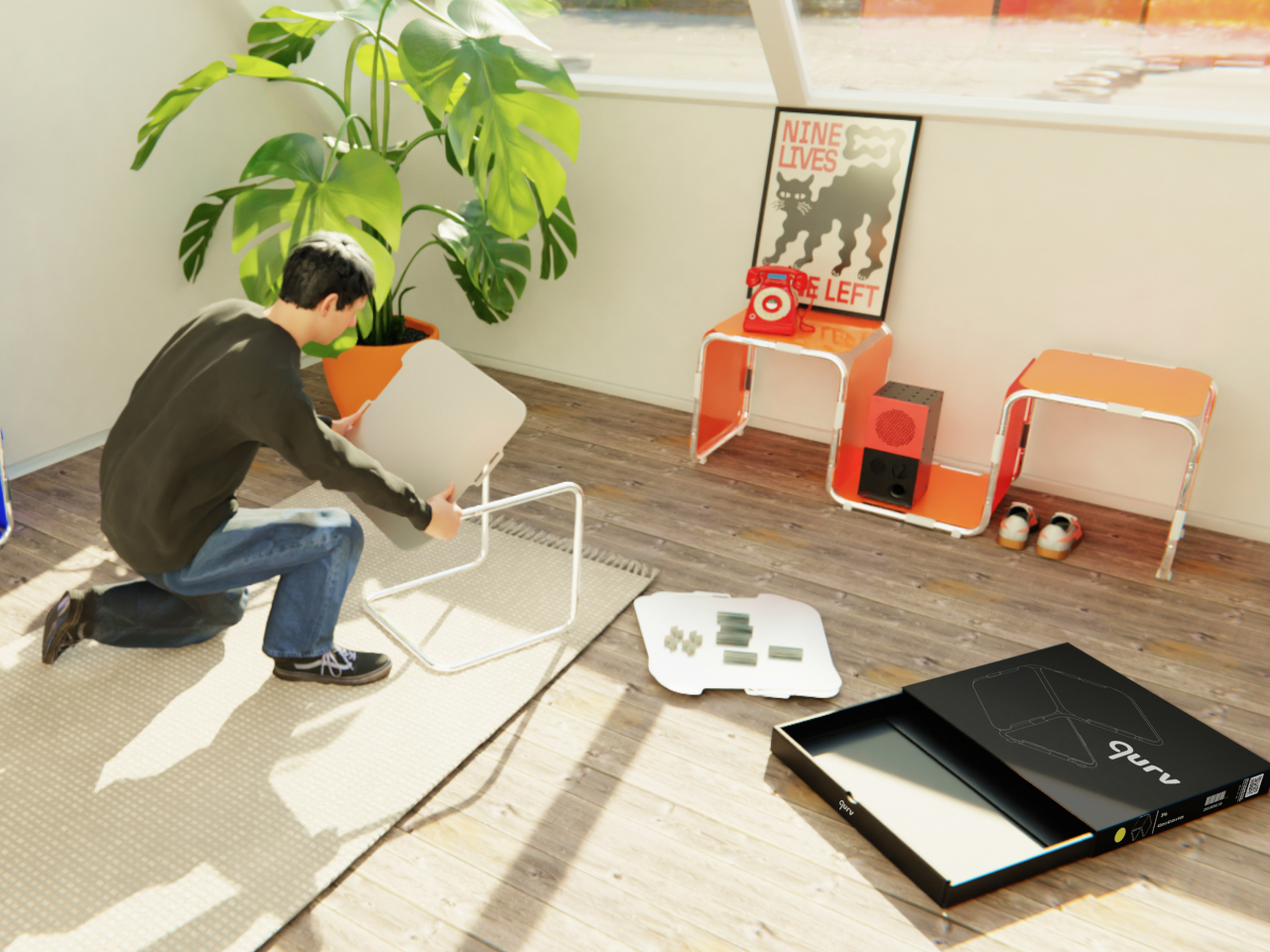 Receive，modularization，Qurv，Rental Artifact，Deformable design，