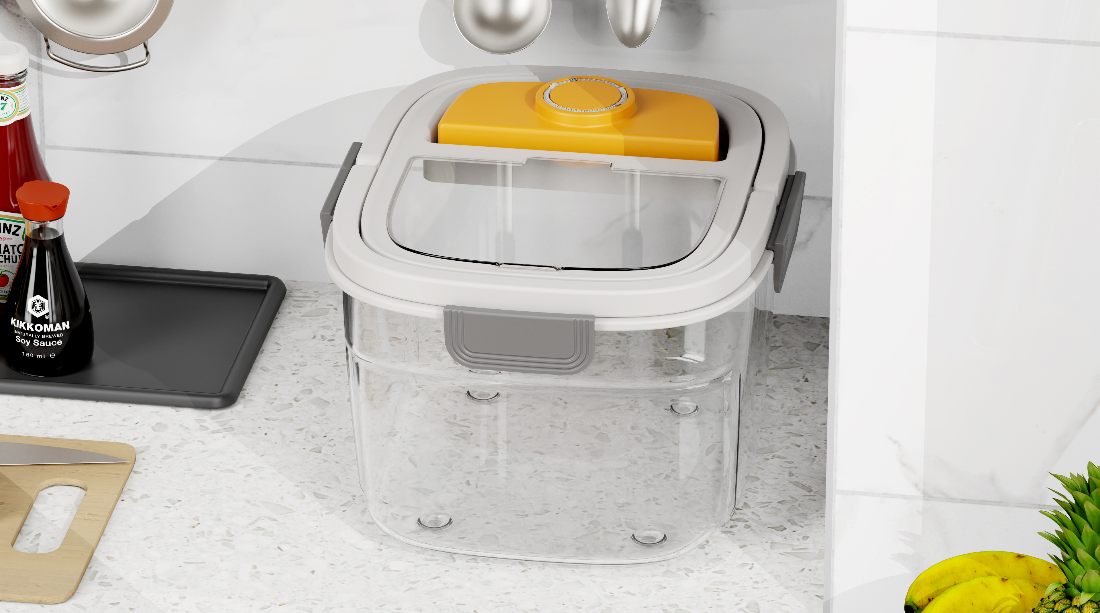 Transparent rice box，product design，Modeling and rendering，Daily sharing.，