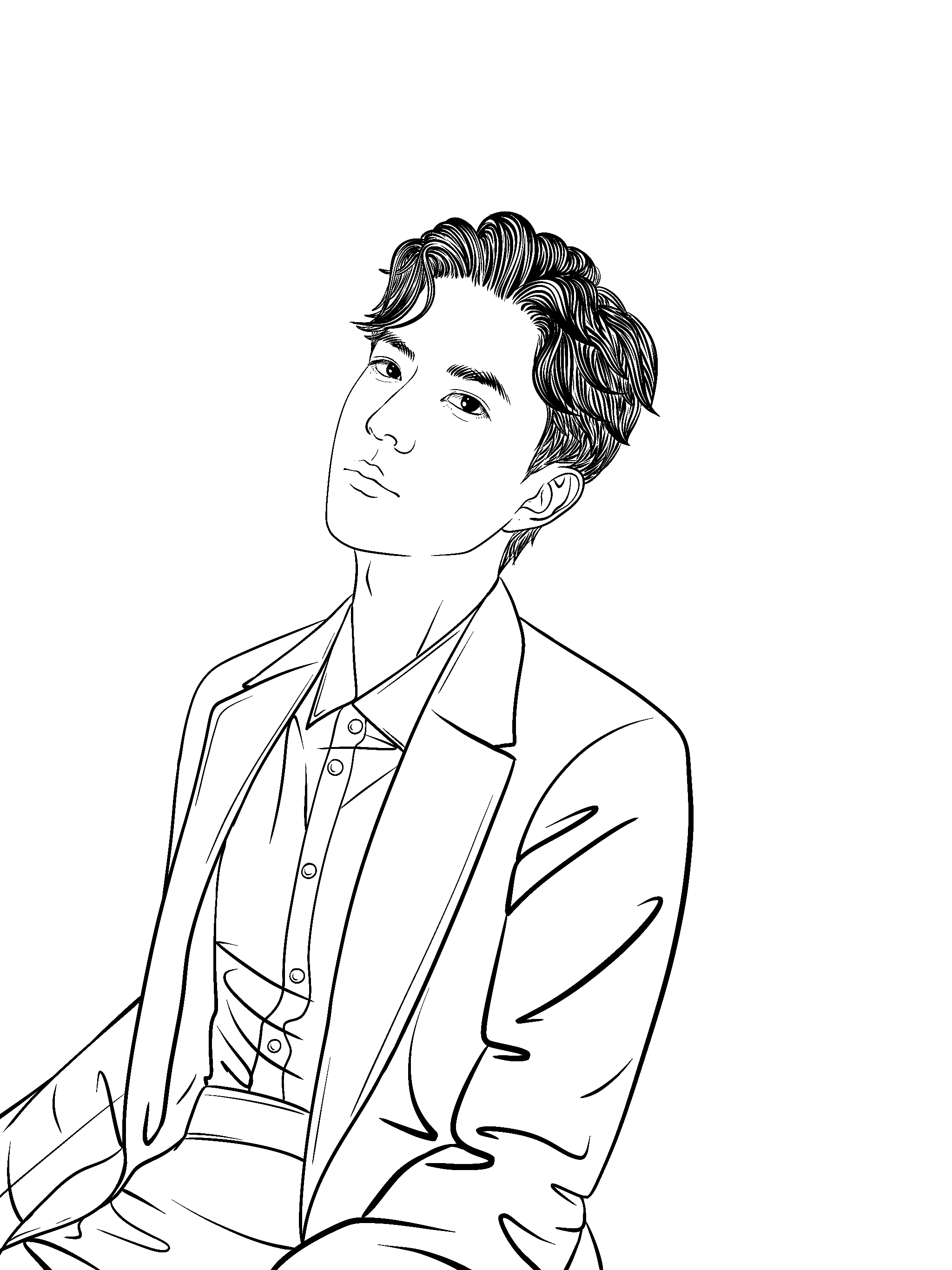 painting，Line drawing，loaf on a job，Meng Meng，