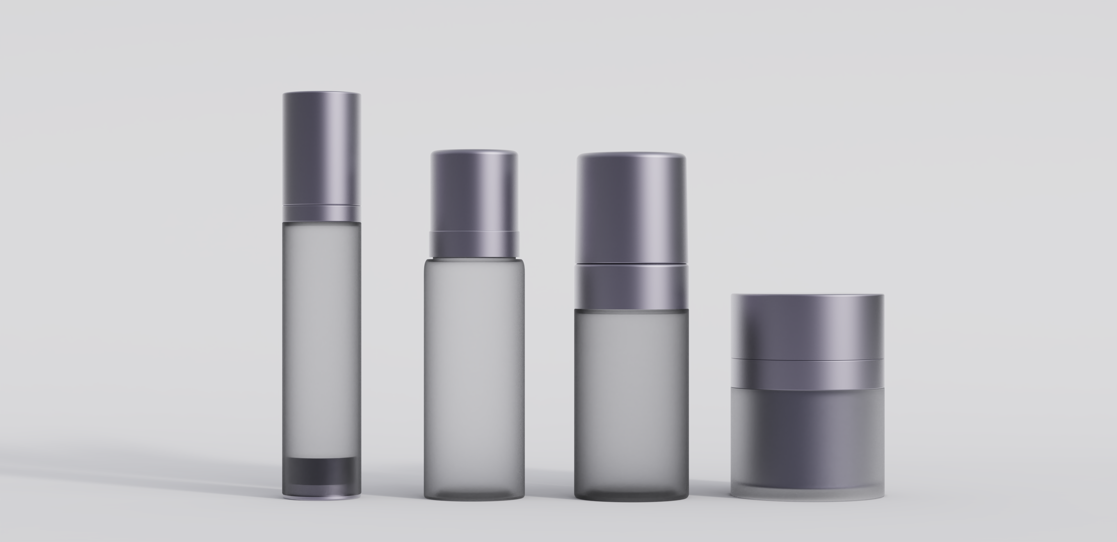 Packaging design, rendering, bottles, skin care bottles，