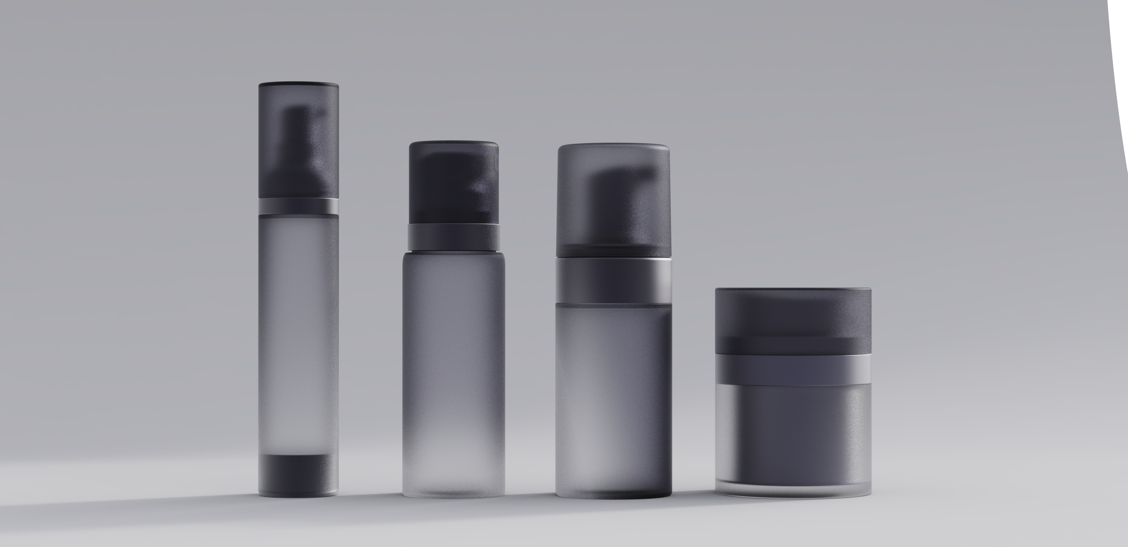 Packaging design, rendering, bottles, skin care bottles，