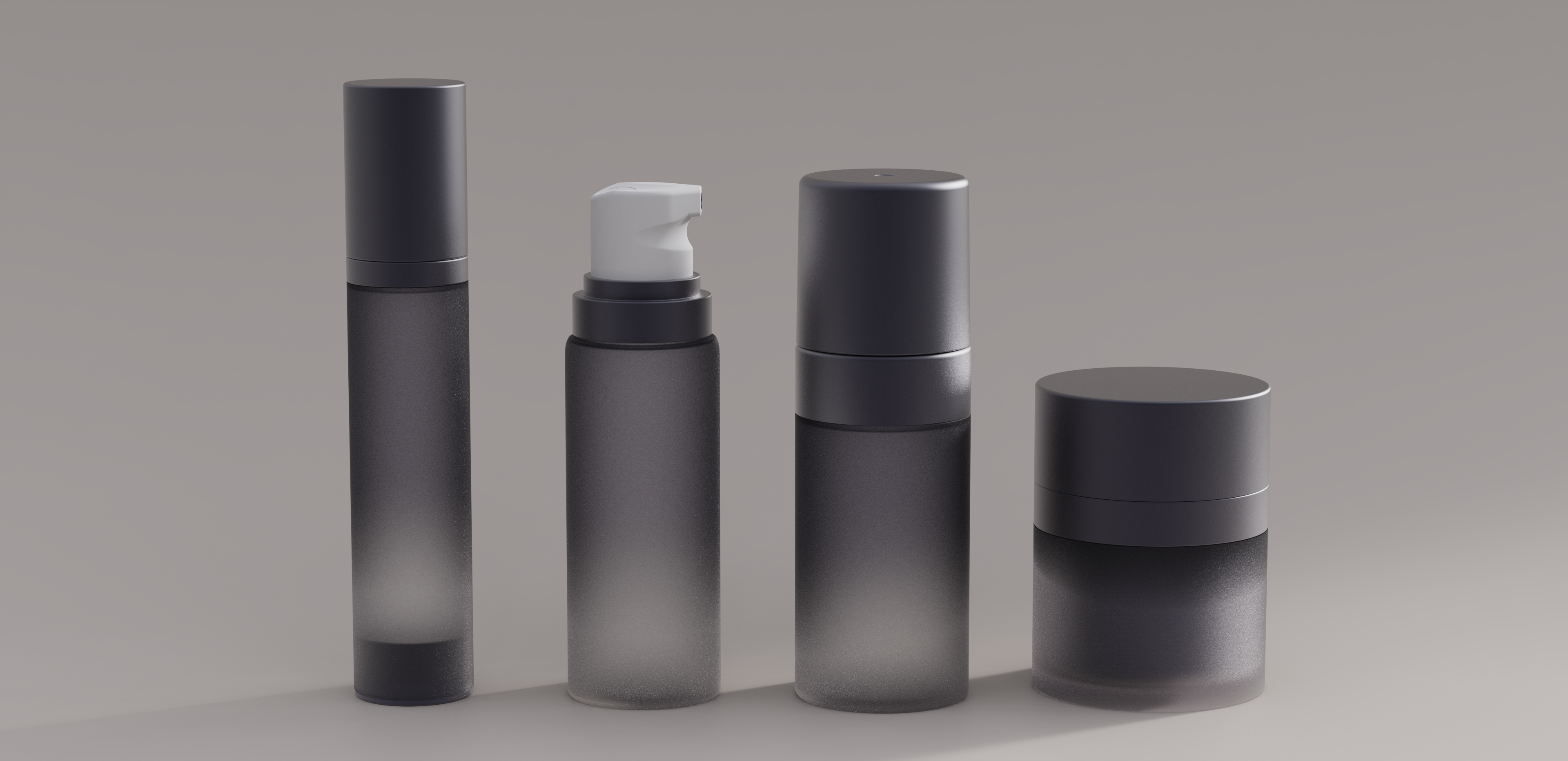 Packaging design, rendering, bottles, skin care bottles，