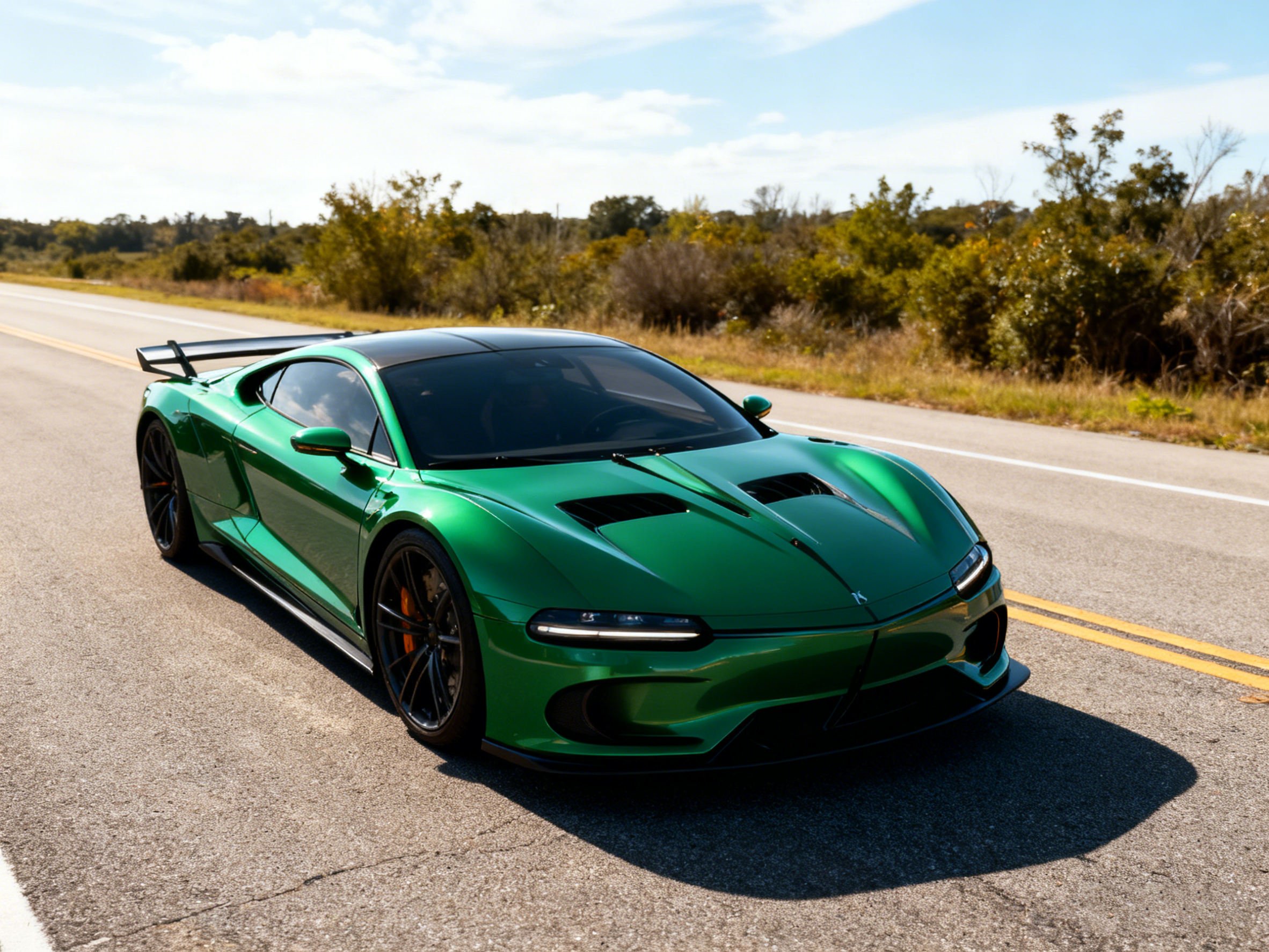 Car hand-painted, AI rendering, renderings，