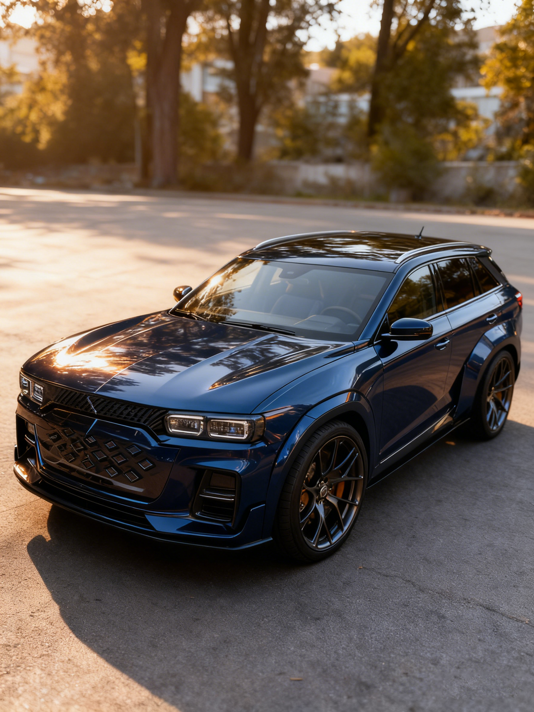 Car hand-painted, AI rendering, renderings，