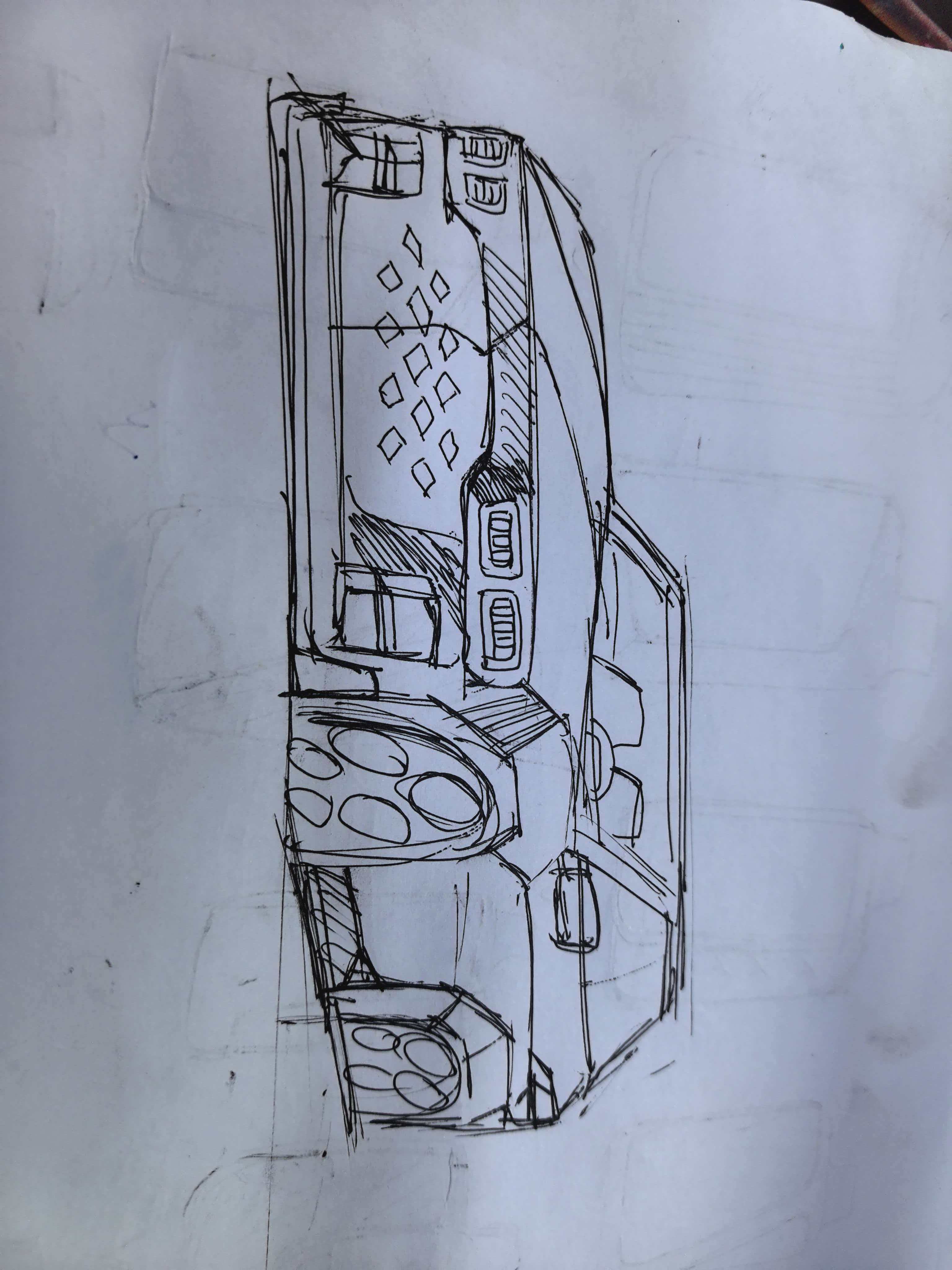 Car hand-painted, AI rendering, renderings，